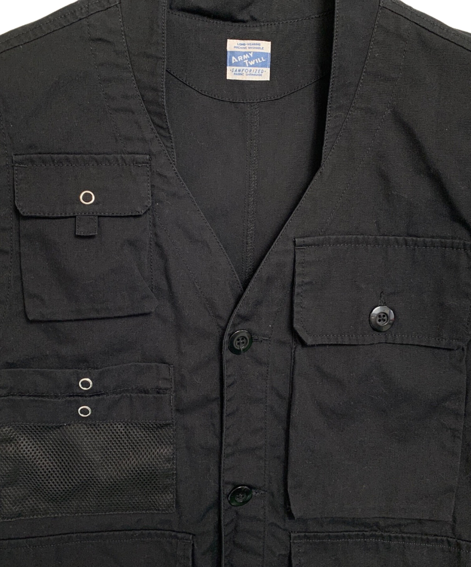 ブラック アーミーツイル ベスト ARMY TWILL（アーミーツイル） ベスト ジレ ARMY TWILL Weather