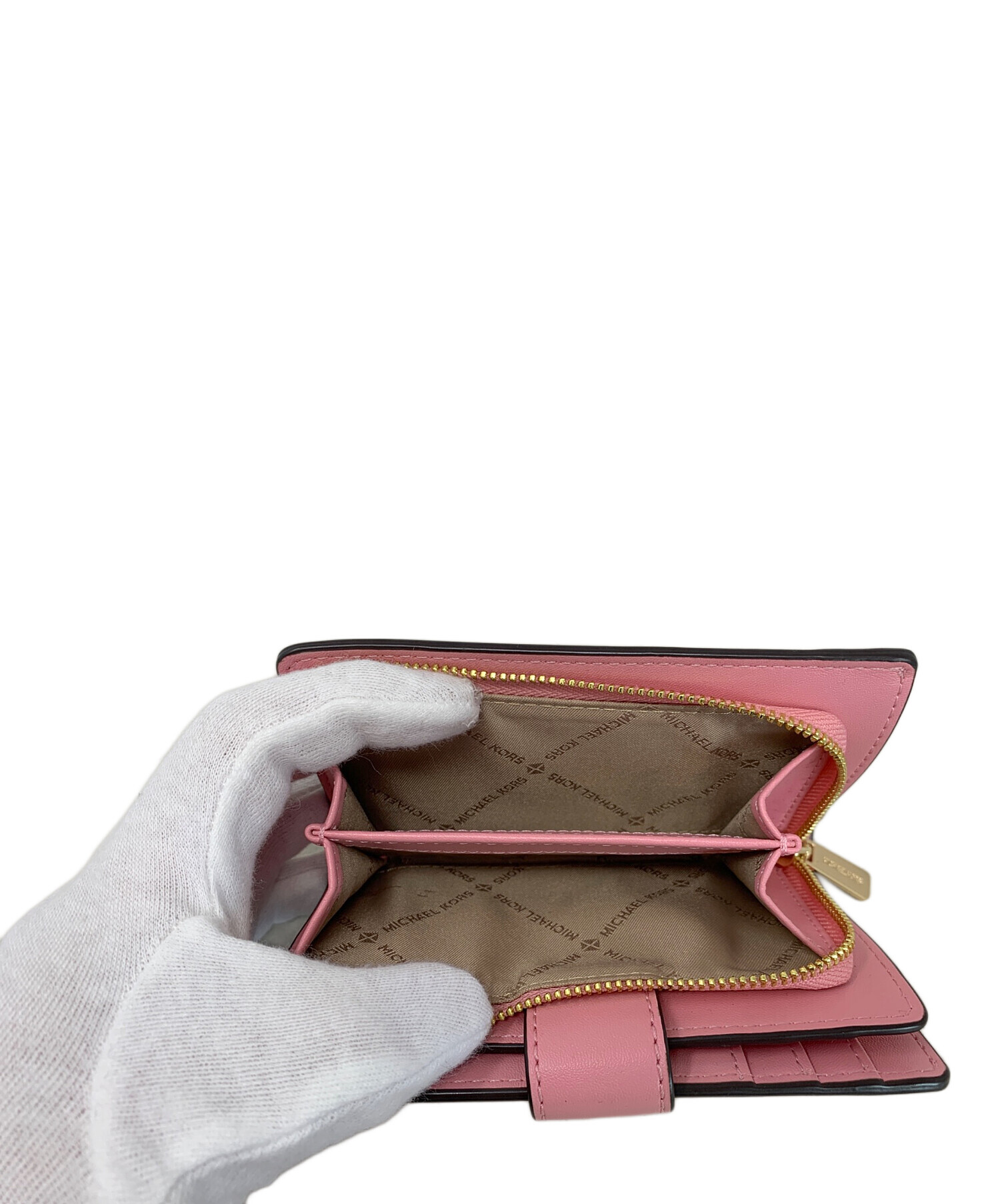 中古・古着通販】MICHAEL KORS (マイケルコース) 2つ折り財布 ピンク
