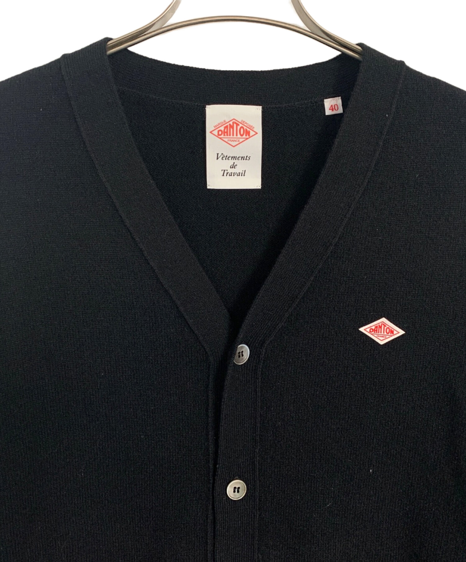 美品DANTON ブラック カーディガン サイズ40 中古・古着通販】DANTON (ダントン) DANTON 厚手カーディガン ブラック