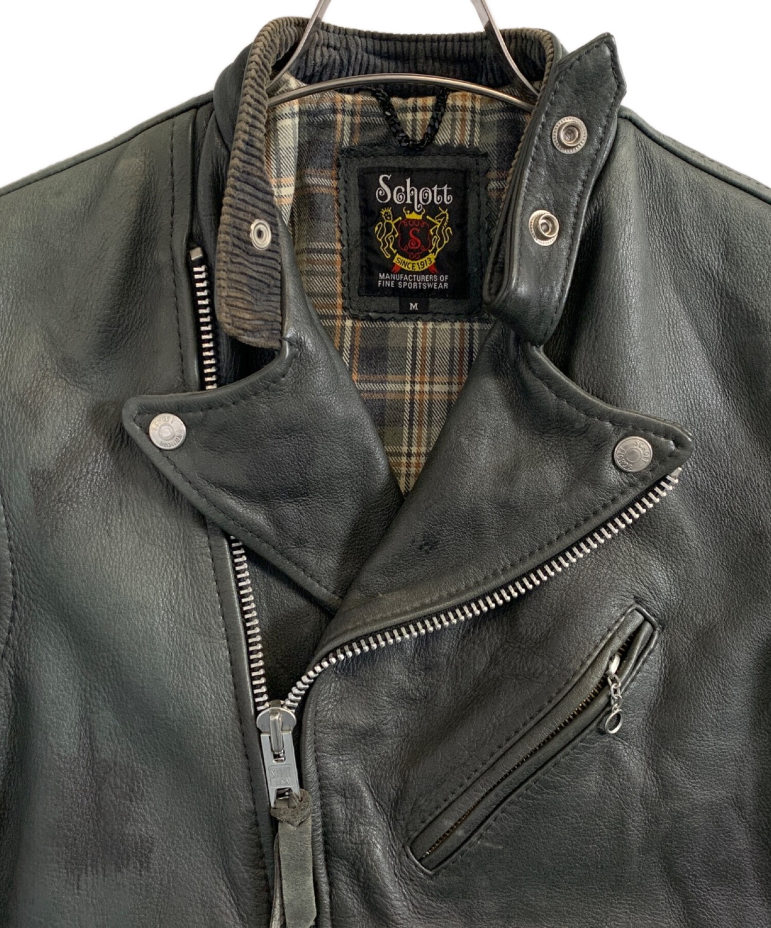 【希少】Schott 牛革 ダブルライダースジャケット 3101019 白 M 希少品】ショット 牛革 ダブルライダースジャケット ヴィンテージ