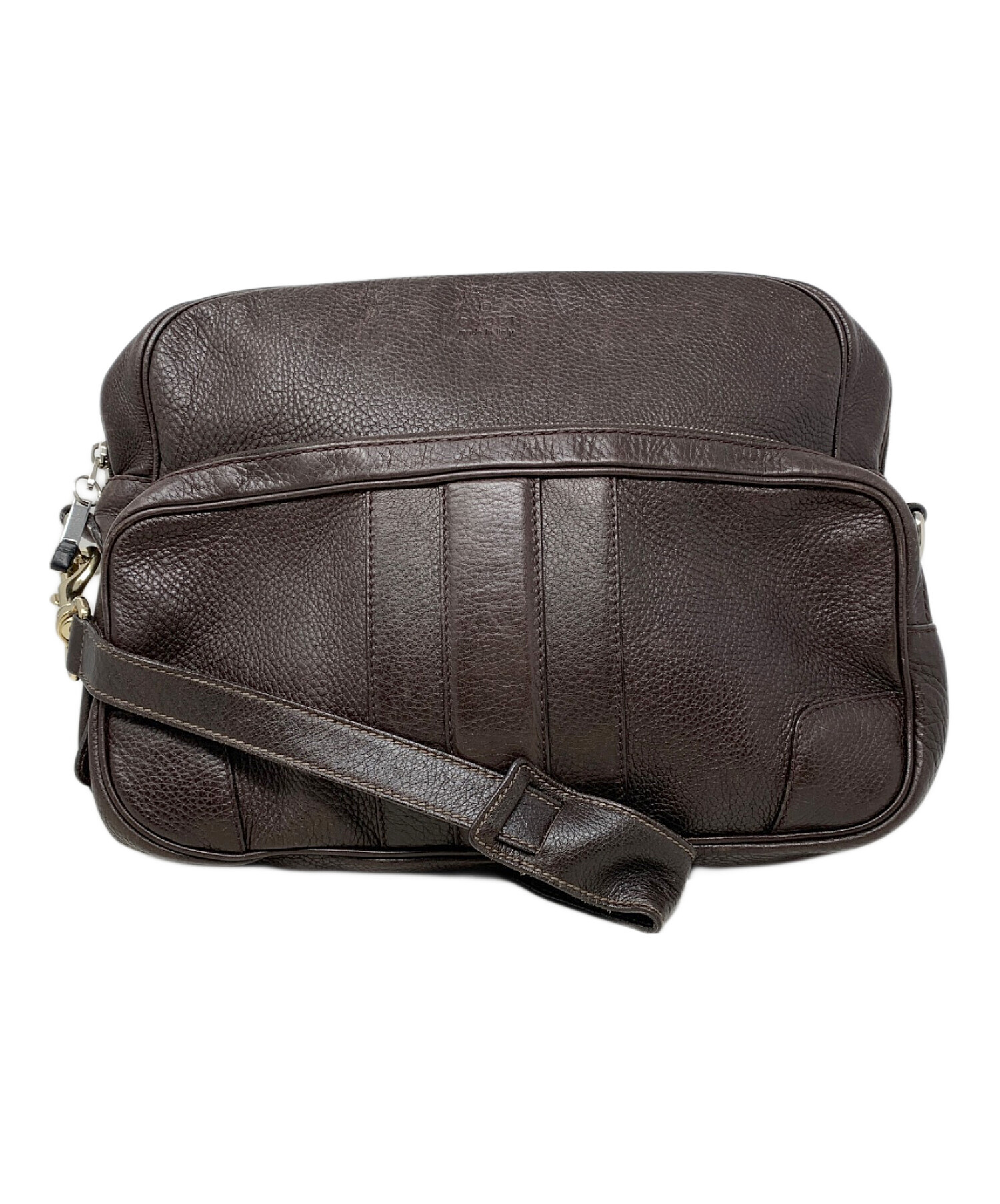 Gucci ブラウン レザー ショルダーバッグ 中古・古着通販】GUCCI (グッチ) レザーショルダーバッグ ブラウン