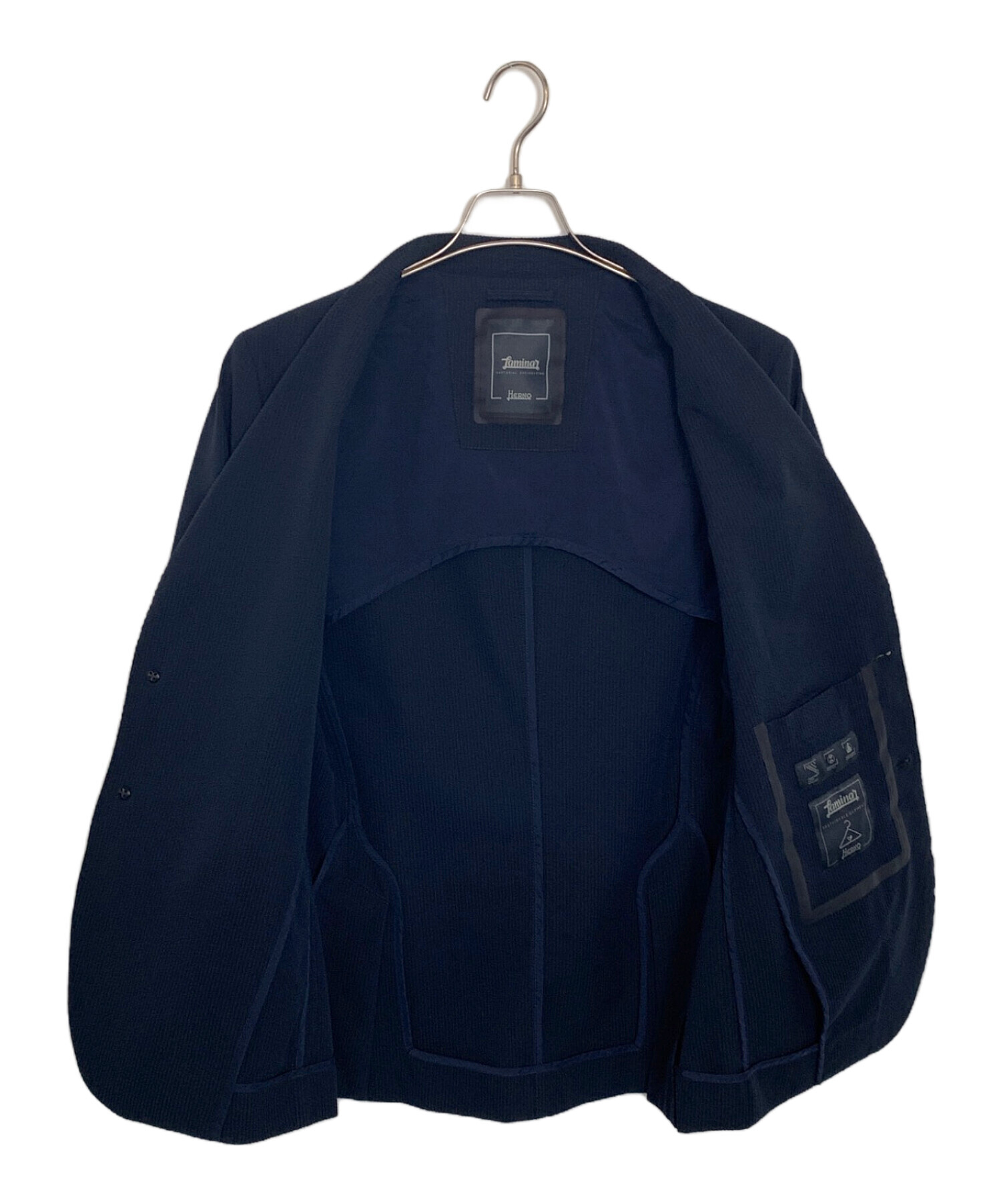 中古・古着通販】HERNO (ヘルノ) シアサッカージャケット ネイビー