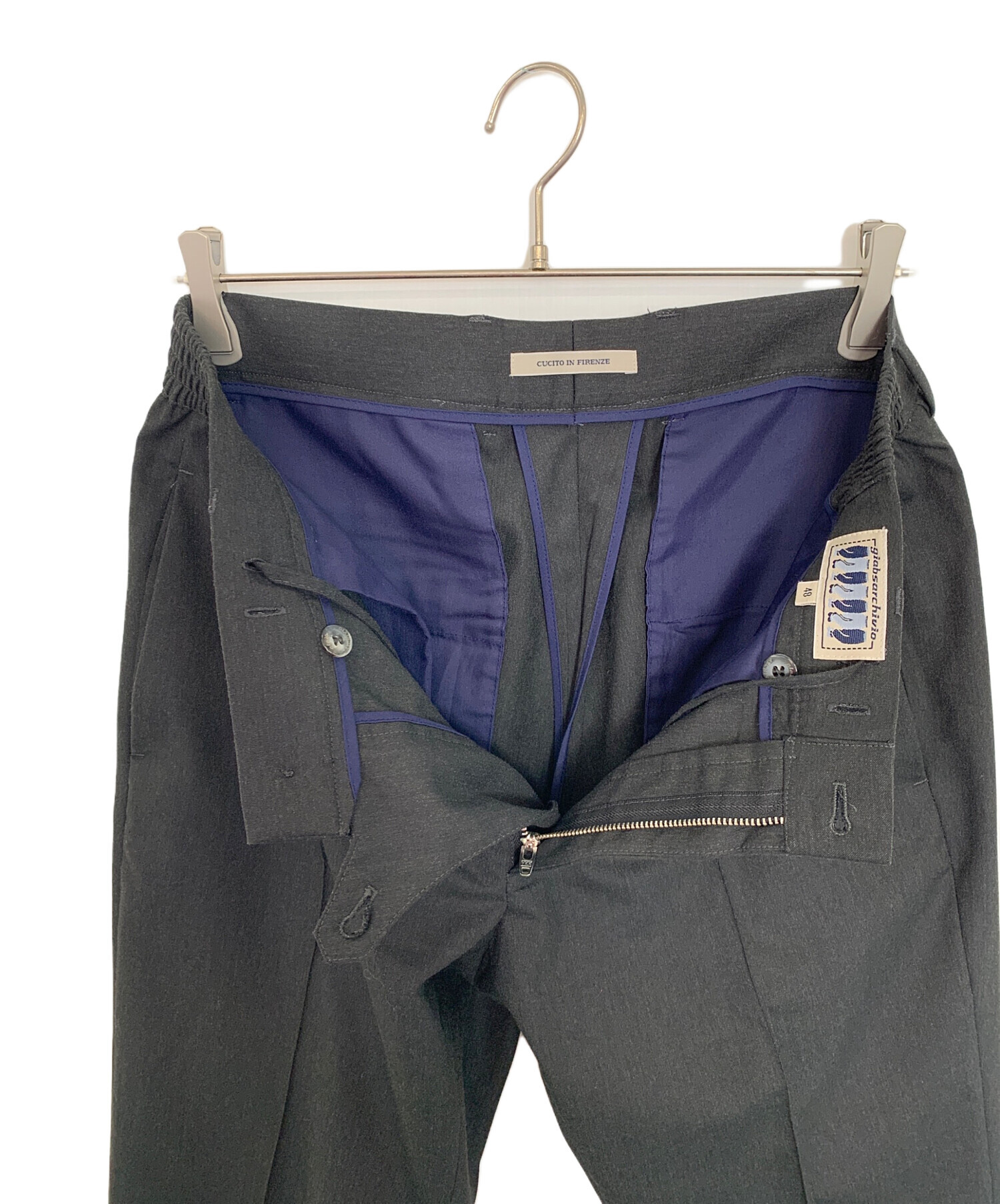 【未使用品】giab's ARCHIVIO 1タックデニムスラックスパンツ 未使用品】giab's ARCHIVIO 1タックデニムスラックスパンツ