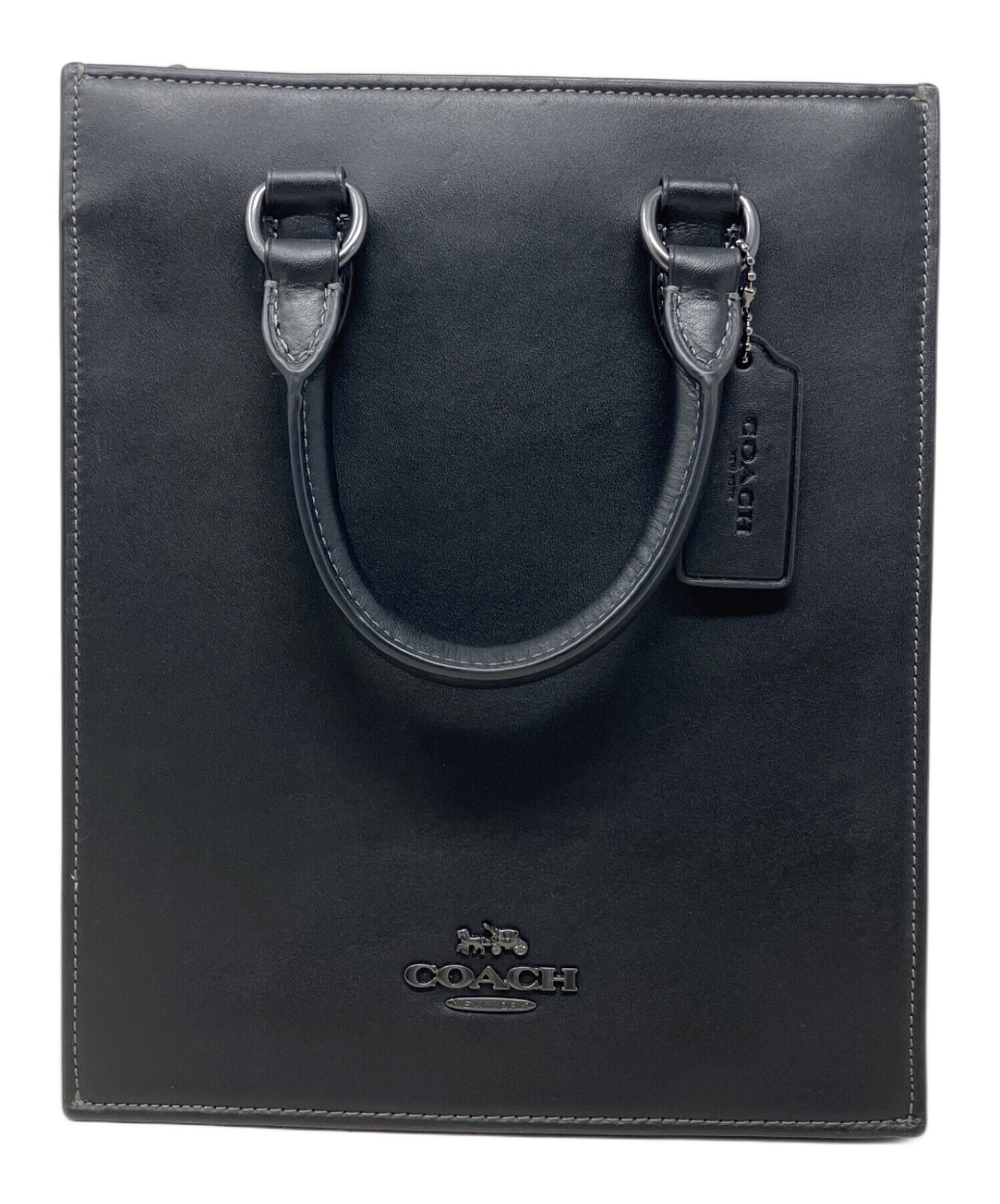 11月23日までの出品【新品・未使用】COACH レザー2WAYバッグ 中古・古着通販】COACH (コーチ) 2WAYバッグ ブラック｜ブランド・古着