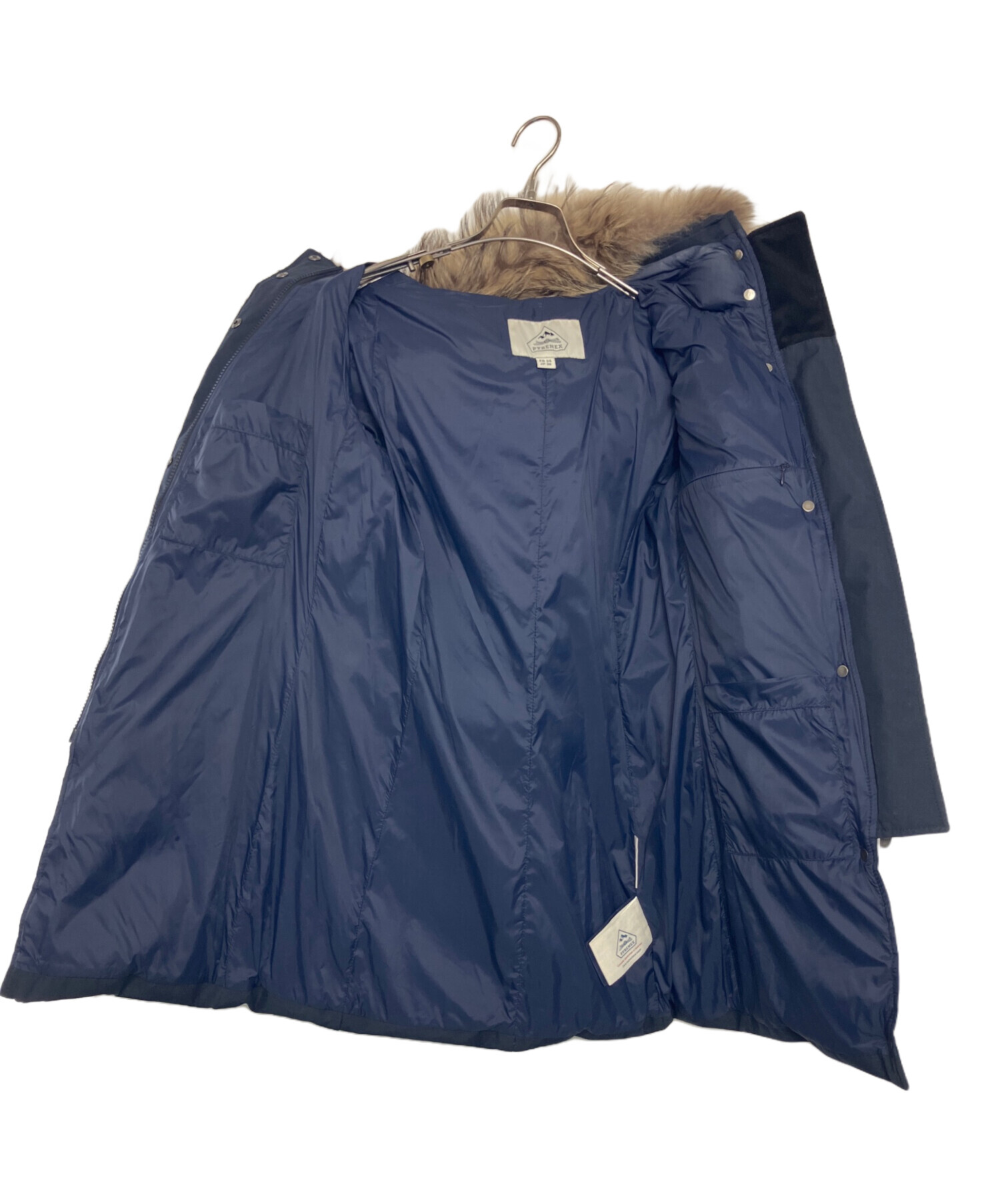 PYRENEX フード付きダウンジャケット 36 ネイビー 中古・古着通販】Pyrenex (ピレネックス) ダウンジャケット ネイビー