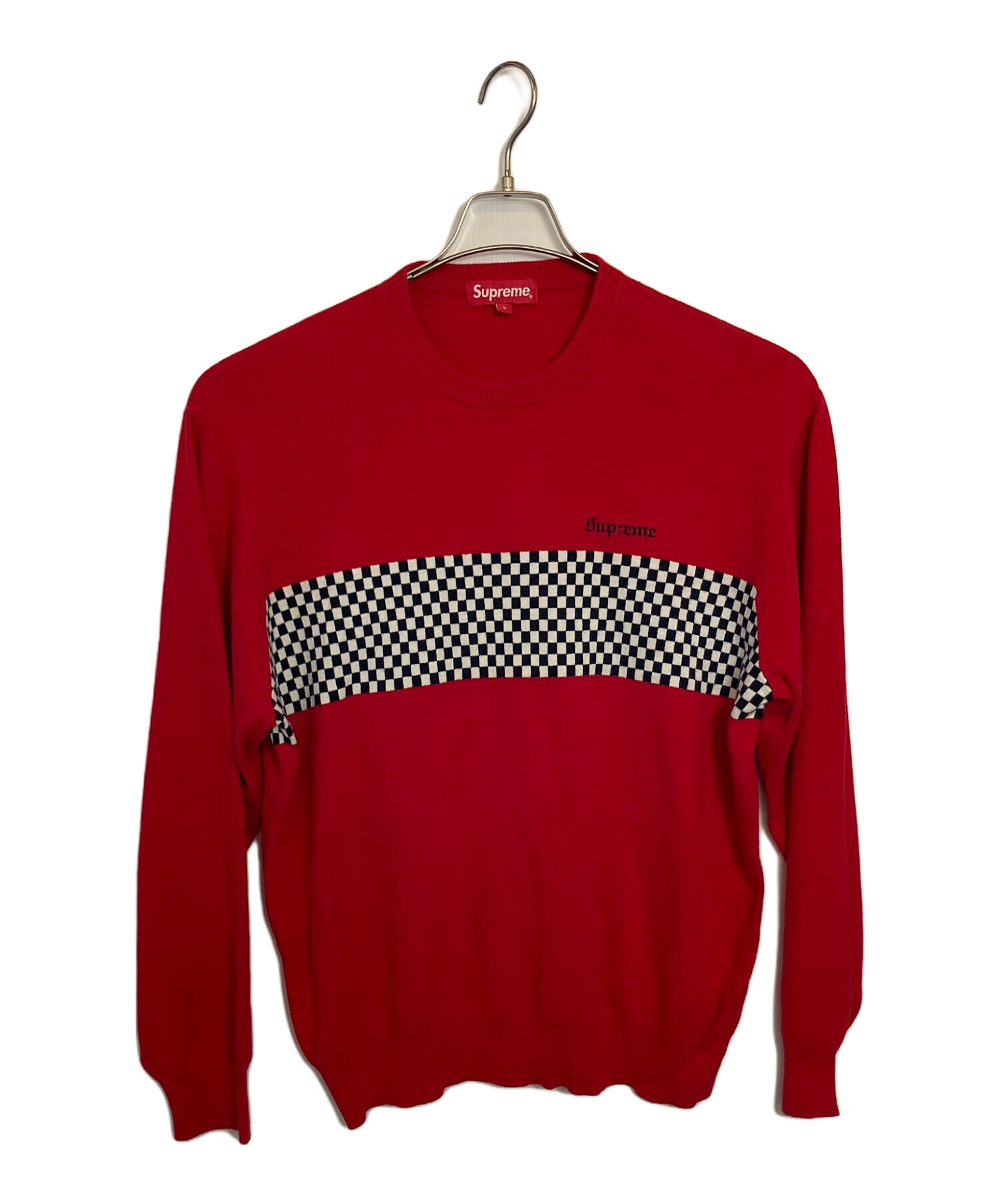 Supreme ニットセーター Mサイズ レッド 赤 Supreme Back Logo Sweater