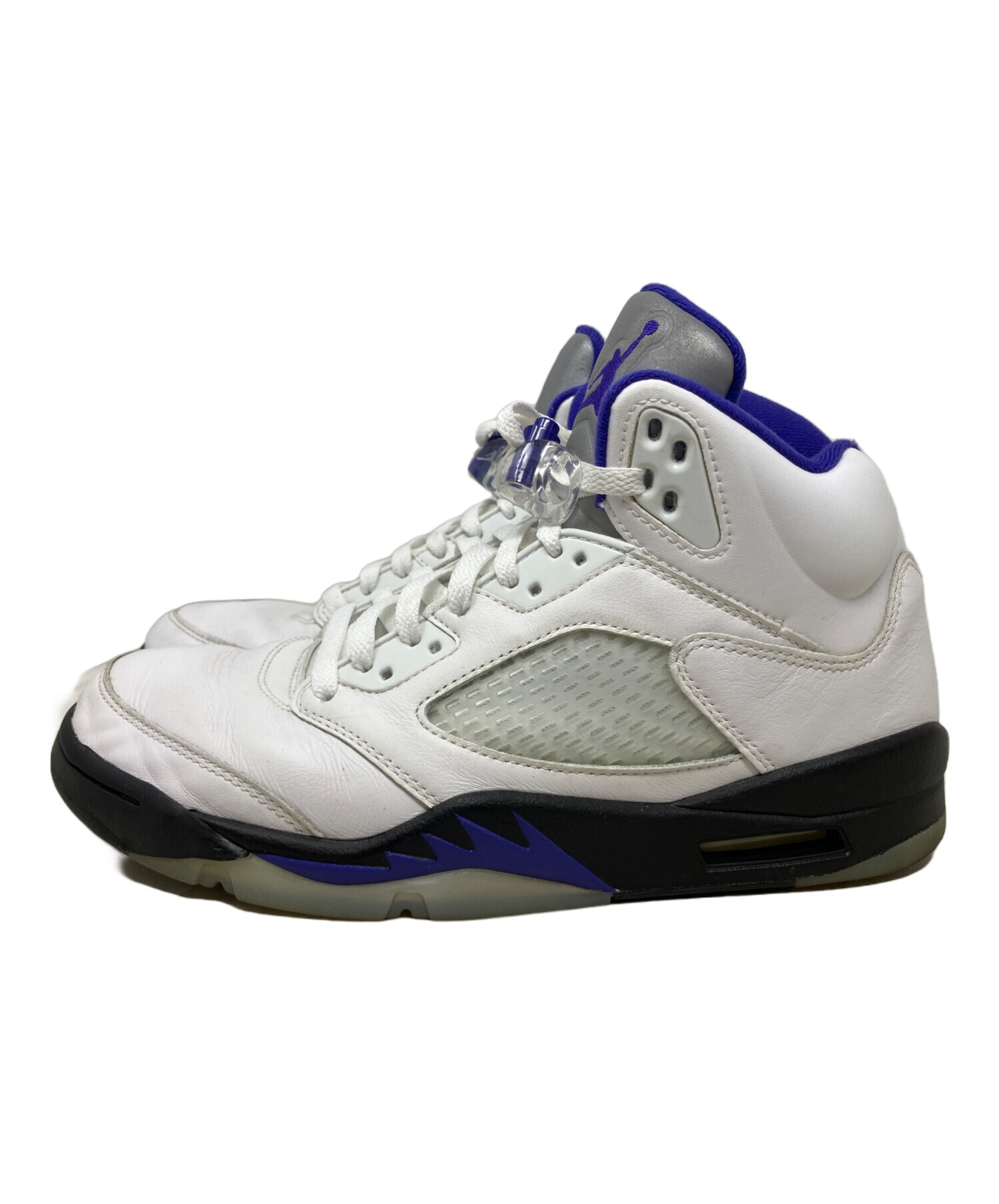 エアジョーダン5 ハイカット スニーカー ホワイト/パープル 中古・古着通販】NIKE (ナイキ) NIKE AIR JORDAN 5 RETRO ハイカット