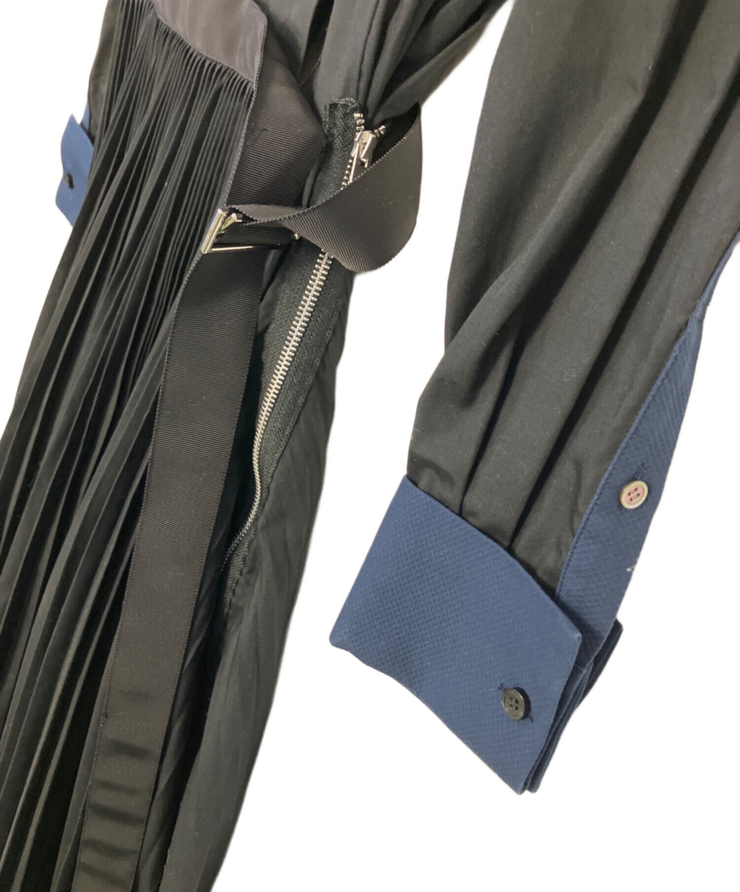 中古・古着通販】sacai (サカイ) sacai 長袖ワンピース ネイビー