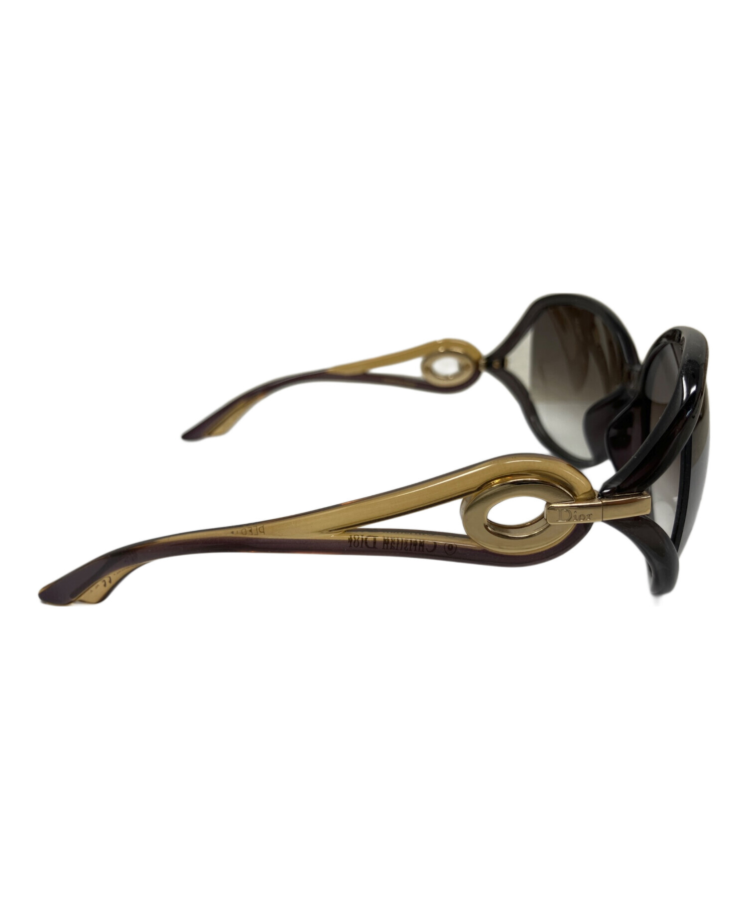 Christian Dior サングラス DIOR ブラウン系 ゴールド 中古・古着通販】Christian Dior (クリスチャン ディオール) Christian