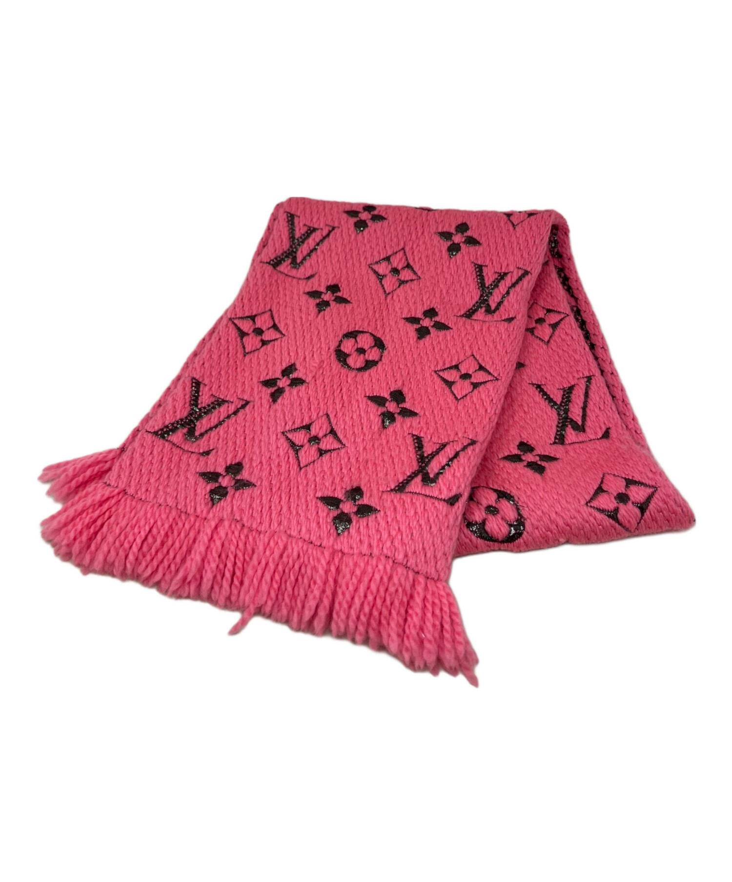 LOUIS VUITTON マフラー ストール ピンク ヴィトン モノグラム マフラー 黒ピンク 長袖アウターバッグ と (Louis