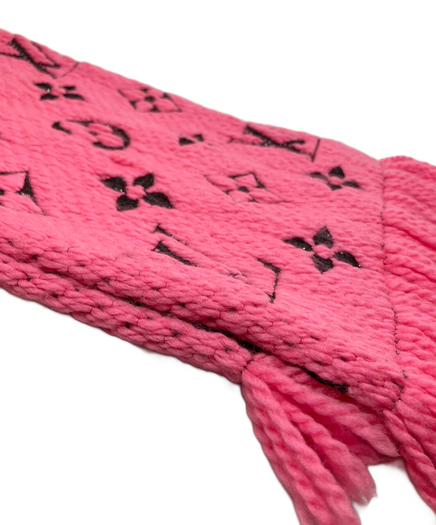 Louis Vuitton ロゴ入りマフラー ピンク 中古・古着通販】LOUIS VUITTON (ルイ ヴィトン) LOUIS VUITTON ロゴ