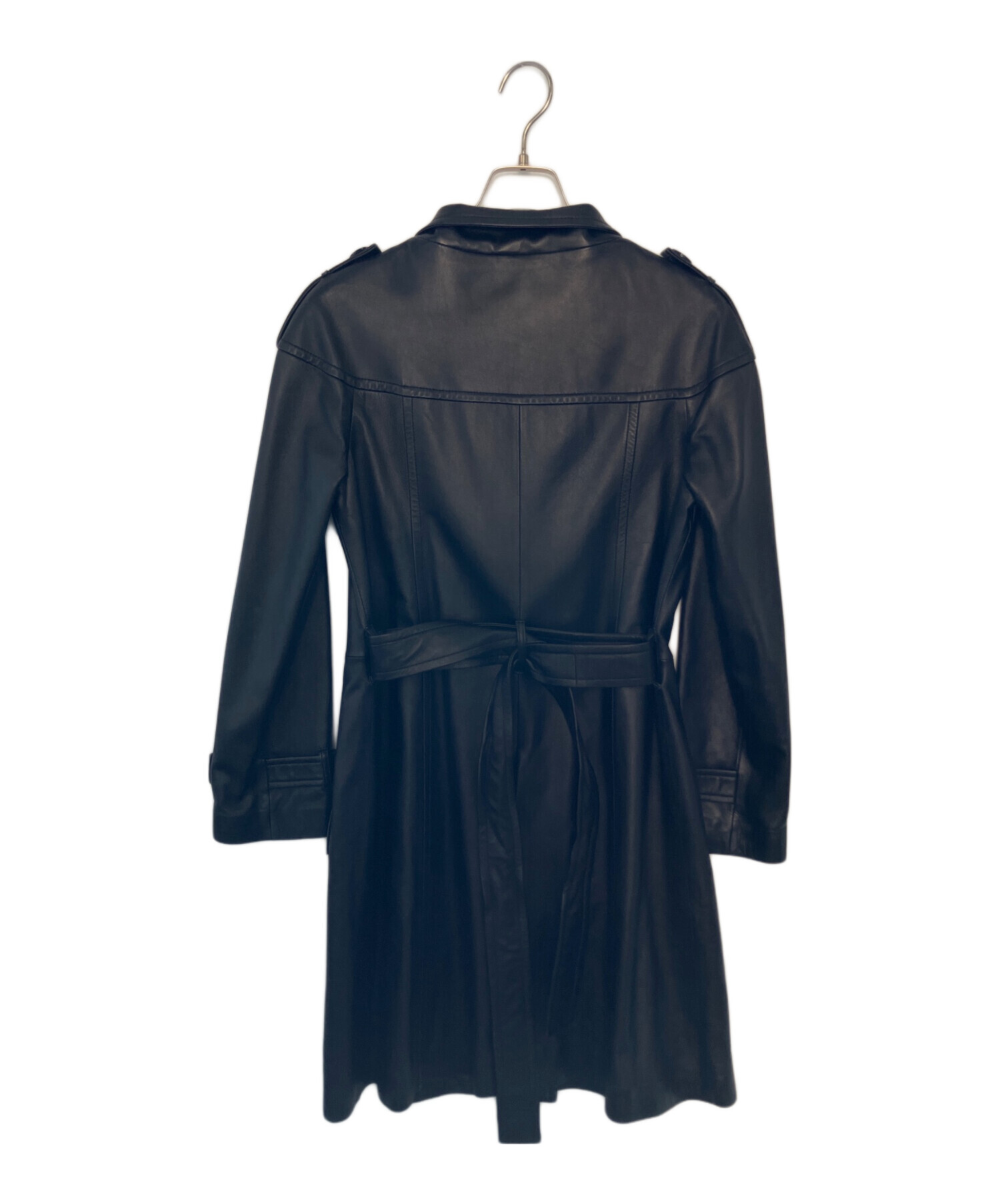 中古・古着通販】BALMAIN (バルマン) BALMAIN レザーコート ブラック 