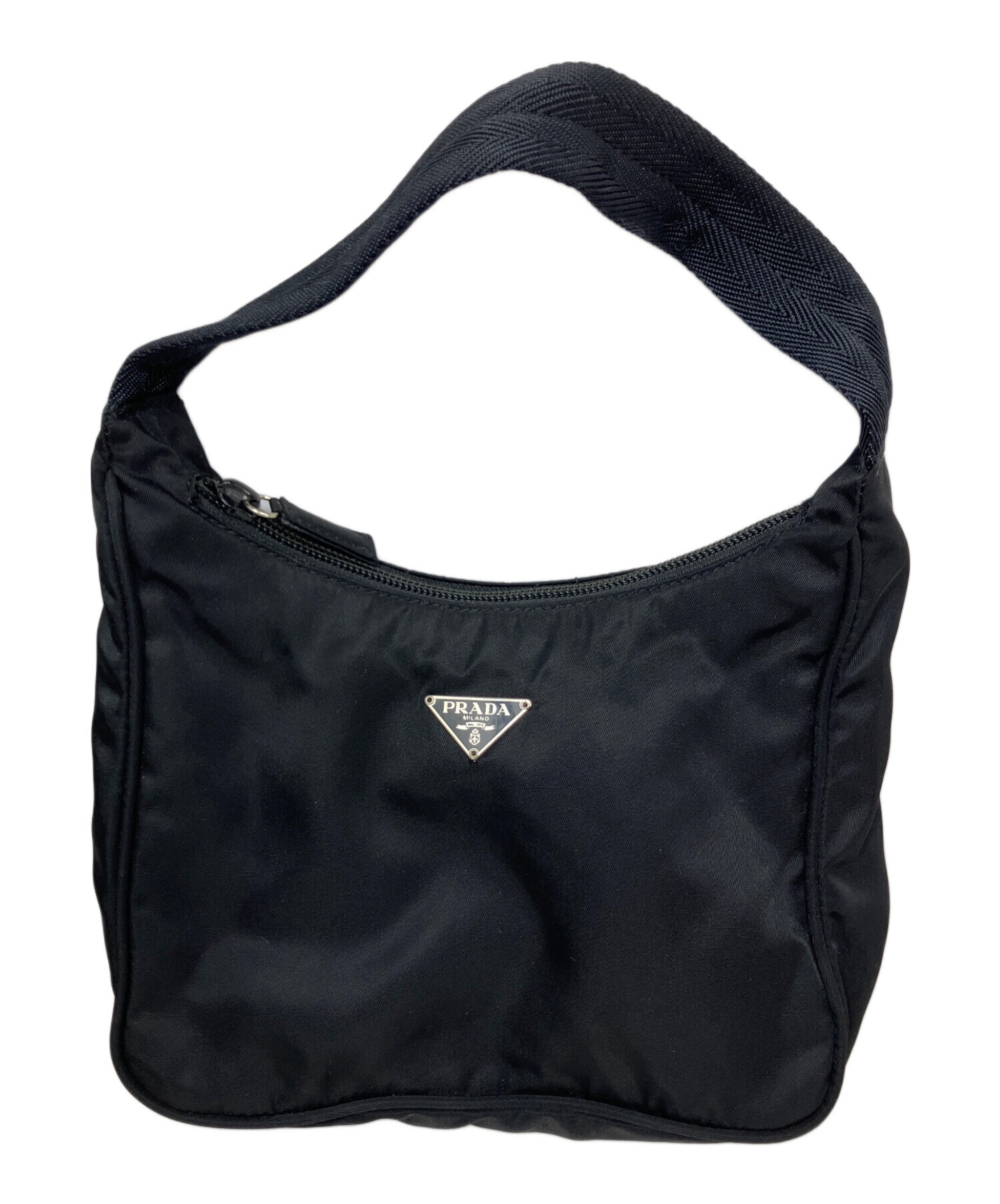 PRADA ブラック ハンドバッグ 中型 中古・古着通販】PRADA (プラダ) PRADA ハンドバッグ ブラック