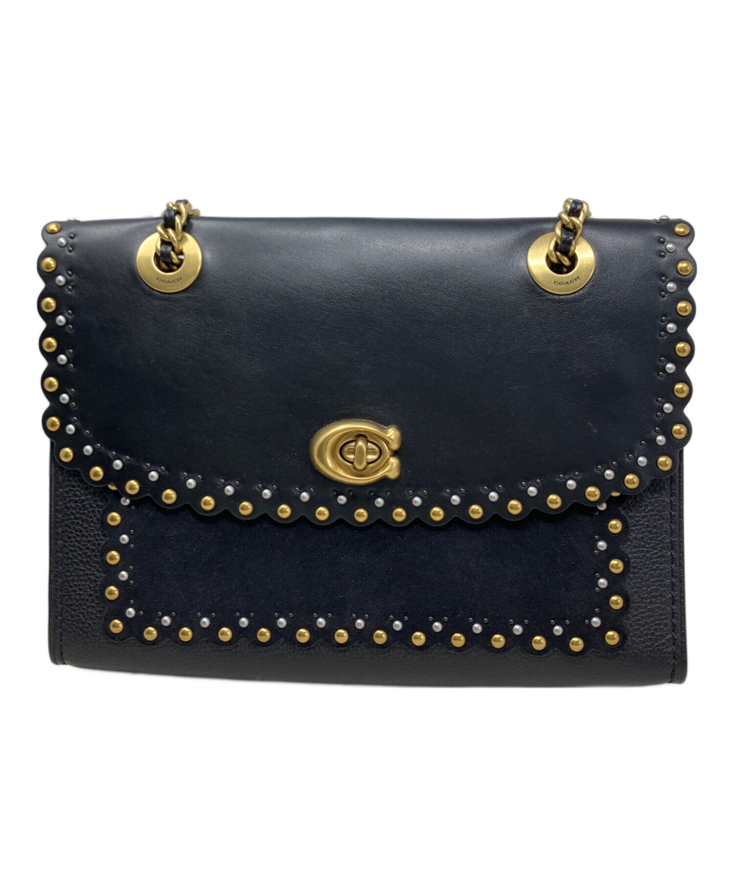 中古・古着通販】COACH (コーチ) COACH チェーンハンドバッグ ブラック