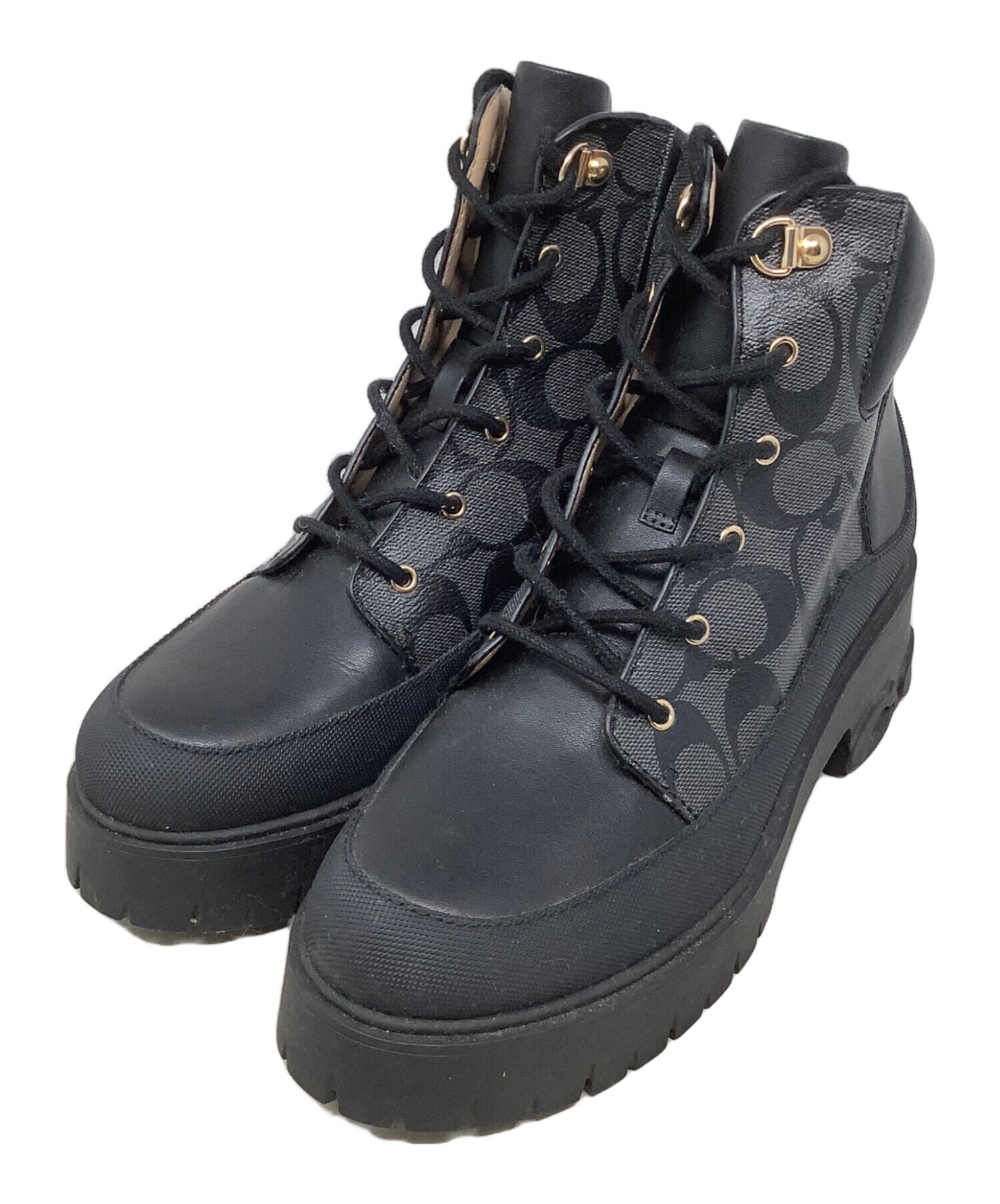 コーチ　Coach ブラック ハイカットブーツ 中古・古着通販】COACH (コーチ) COACH ROYCE SIG BOOT ハイカット