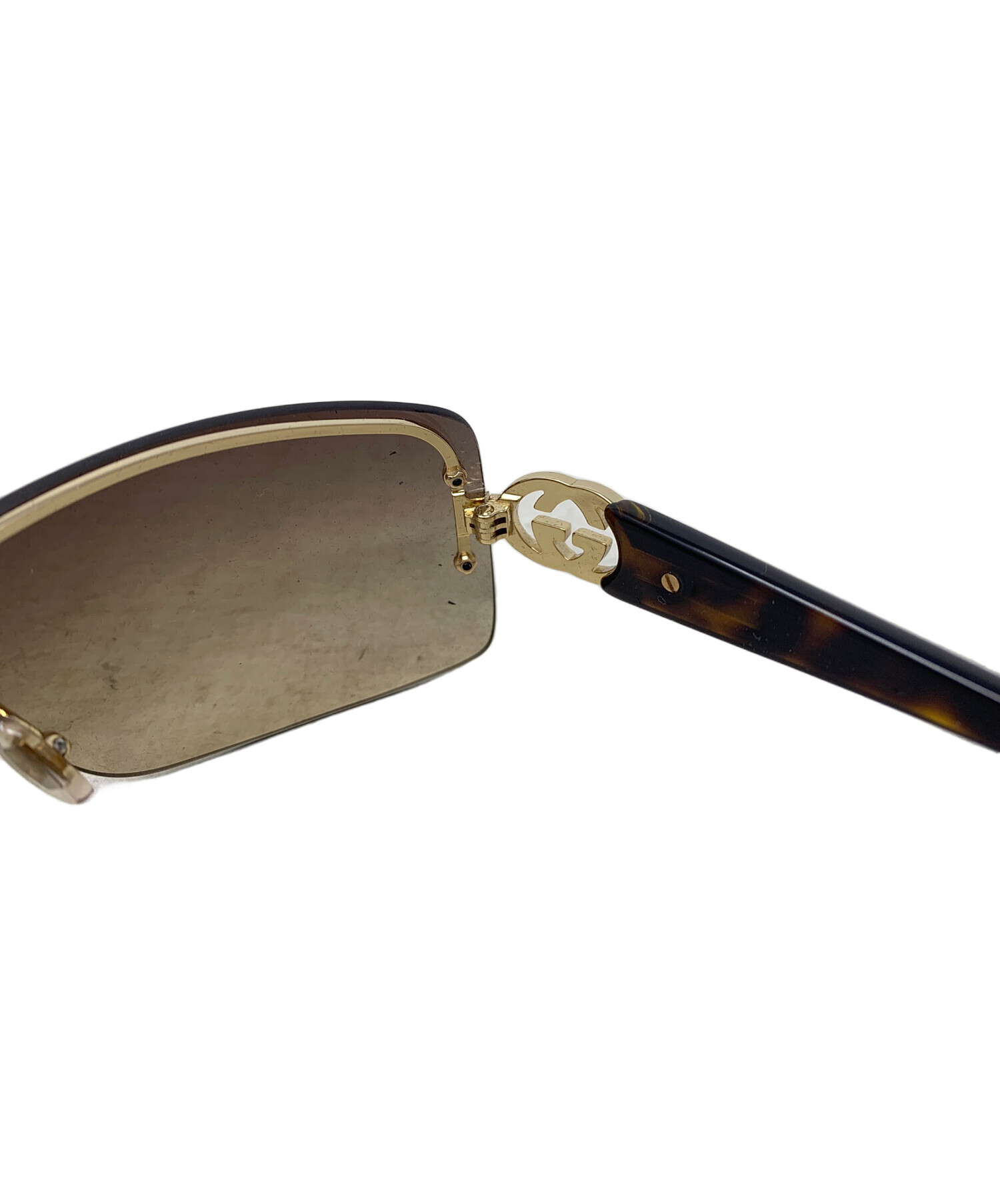 GUCCI グッチ サングラス  ゴールド 【古着】【中古】【送料無料】 中古・古着通販】GUCCI (グッチ) ダブルブリッジサングラス ゴールド