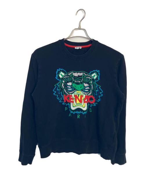 橤あや橤KENZO ケンゾー✨スウェット ワンピース　総柄　刺繍　ブラック 中古・古着通販】KENZO (ケンゾー) KENZO 刺繍スウェット ブラック