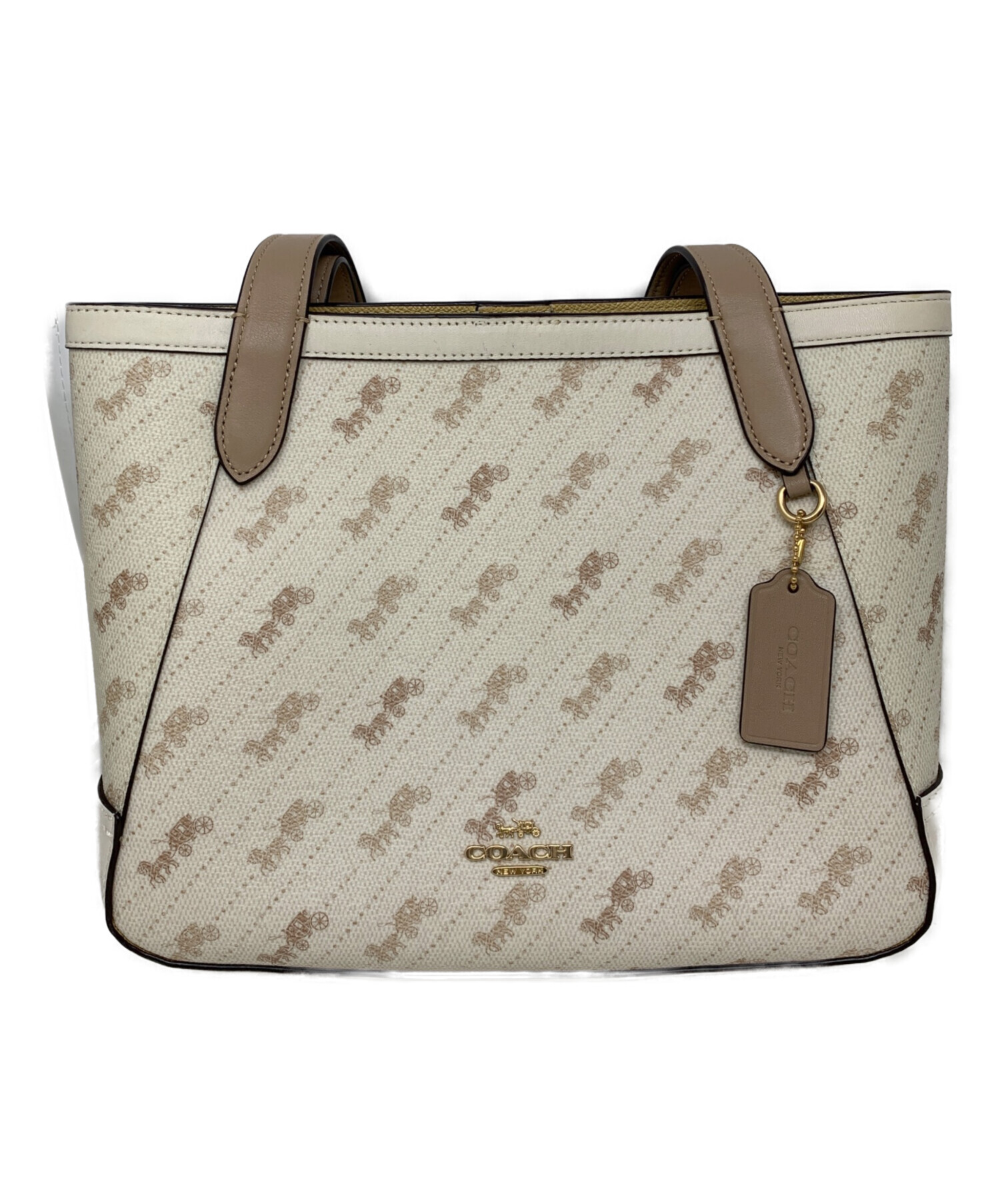 中古・古着通販】COACH (コーチ) ハンドバッグ ベージュ｜ブランド