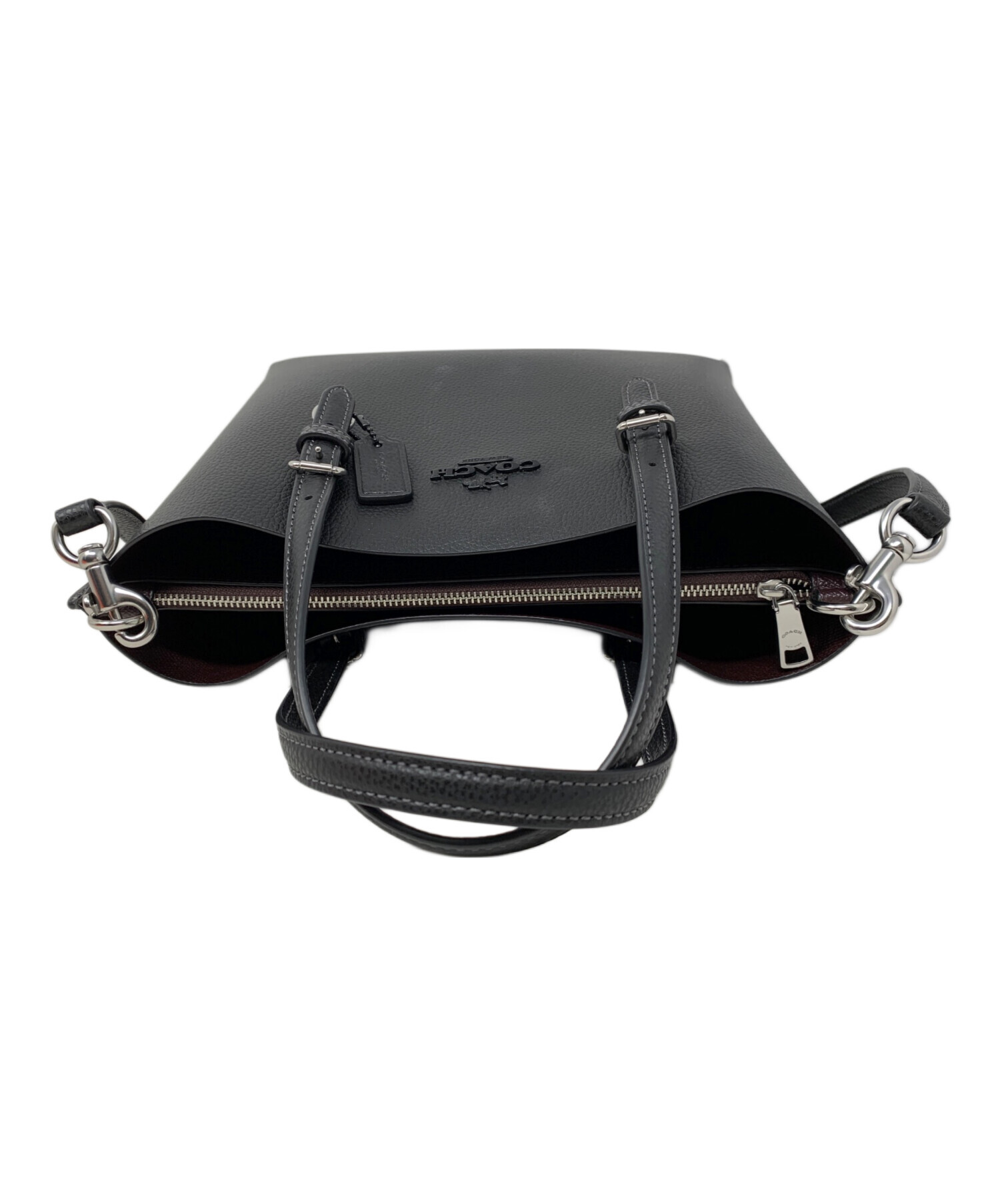 【超美品】COACH　コーチ　2WAYバッグ　シグネチャー　ブラック 中古・古着通販】COACH (コーチ) COACH 2WAYバッグ ブラック｜ブランド