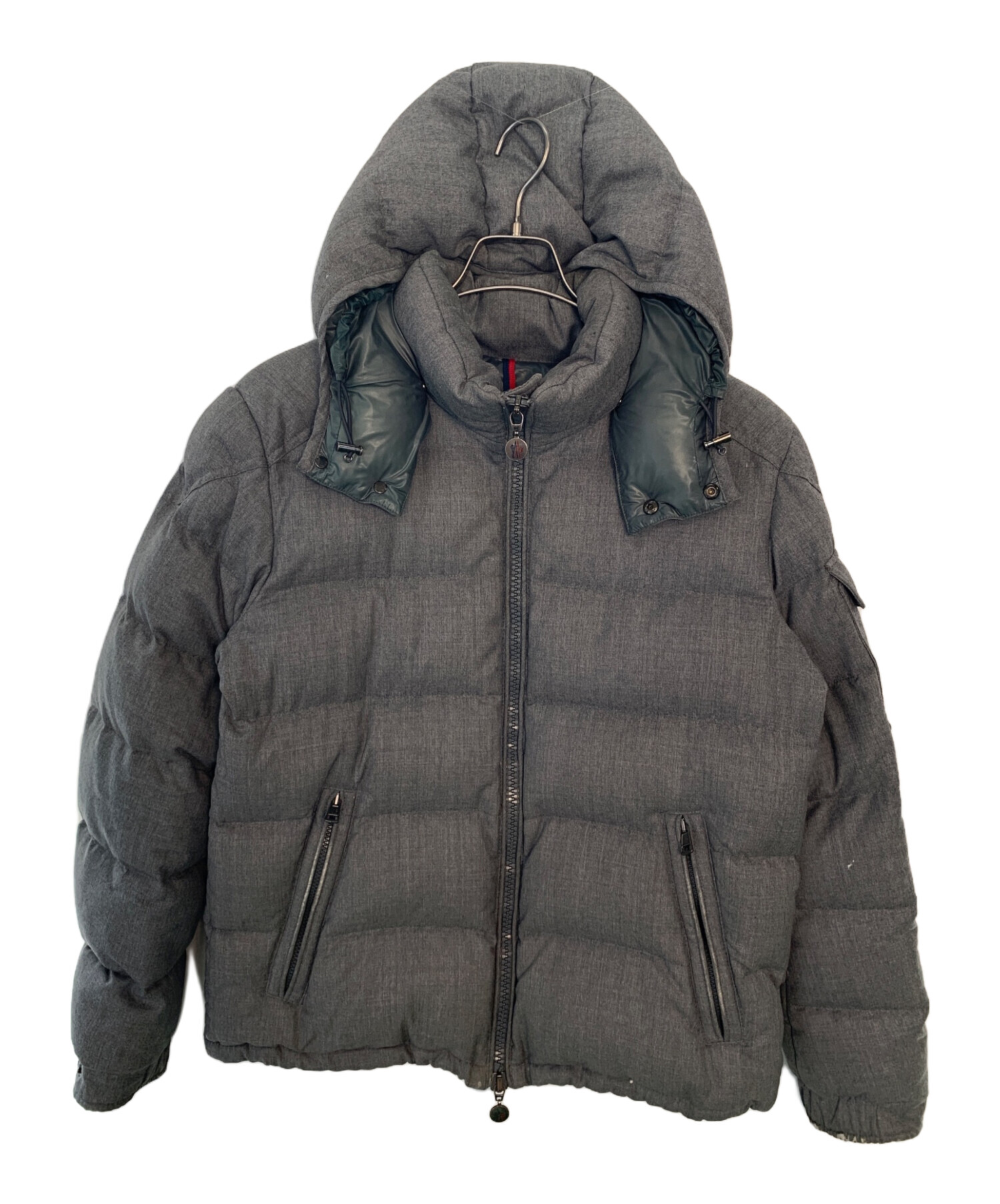 MONCLER ヘリンボーン ダウンジャケット グレー 中古・古着通販】MONCLER (モンクレール) MONCLER ダウンジャケット