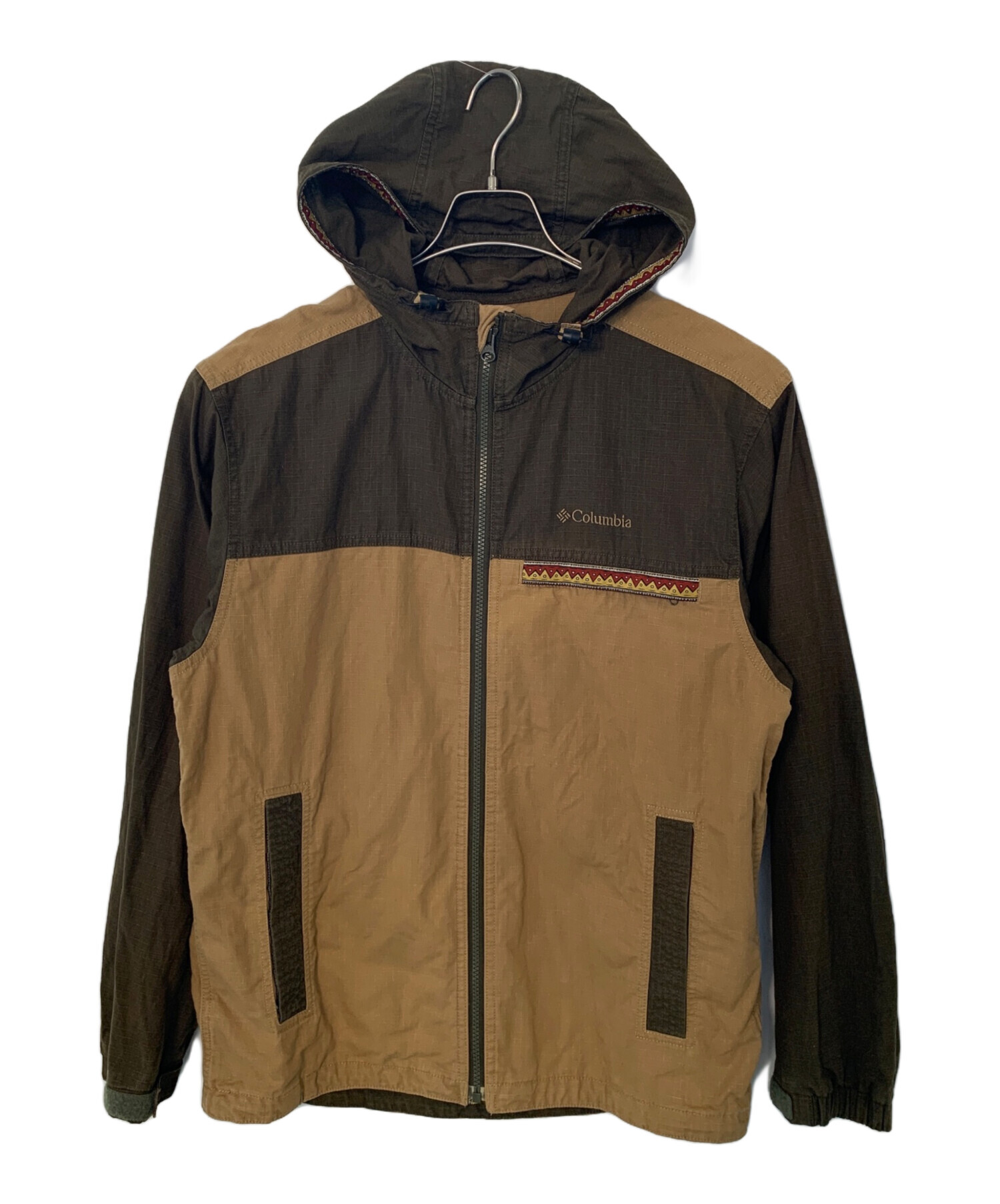 セール中！！　 ジップアップジャケット クリーム/ブラウン 中古・古着通販】Columbia (コロンビア) Columbia ジップジャケット