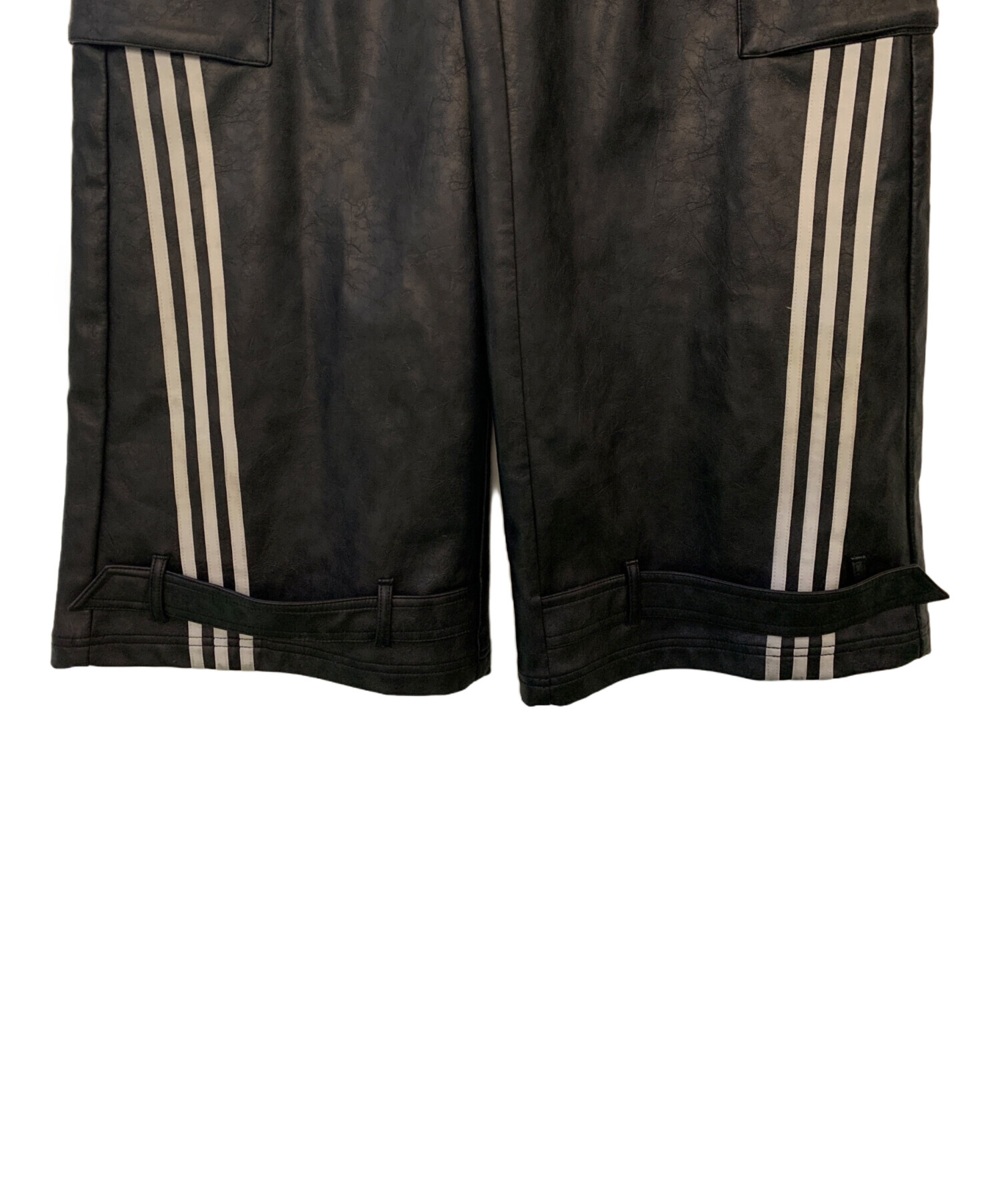 【鬼レア❗️】黒タグ  レザー トラックパンツ 古着 ジャージ 中古・古着通販】adidas (アディダス) adidas ビンテージフェイク