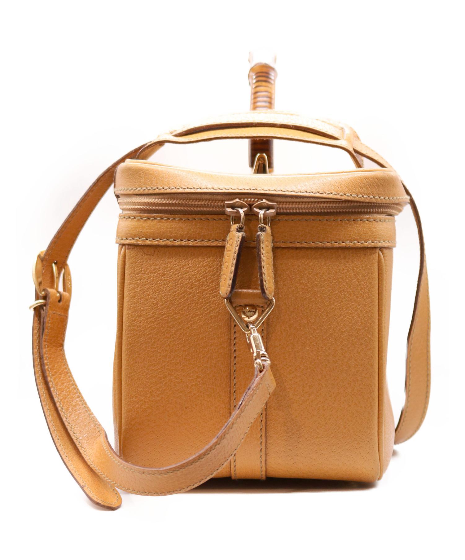 中古・古着通販】GUCCI (グッチ) バニティバッグ ブラウン バンブー