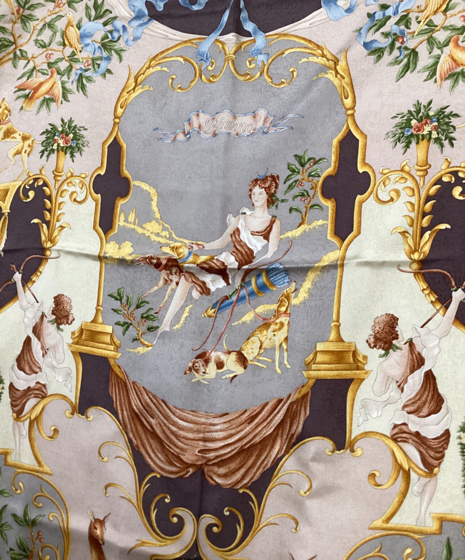 中古・古着通販】GUCCI (グッチ) スカーフ イエロー×ベージュ