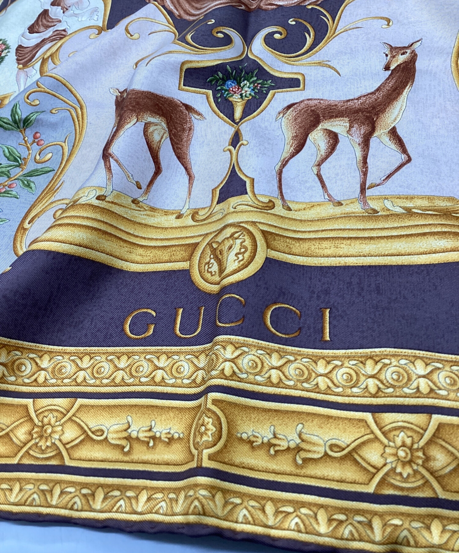 中古・古着通販】GUCCI (グッチ) スカーフ イエロー×ベージュ