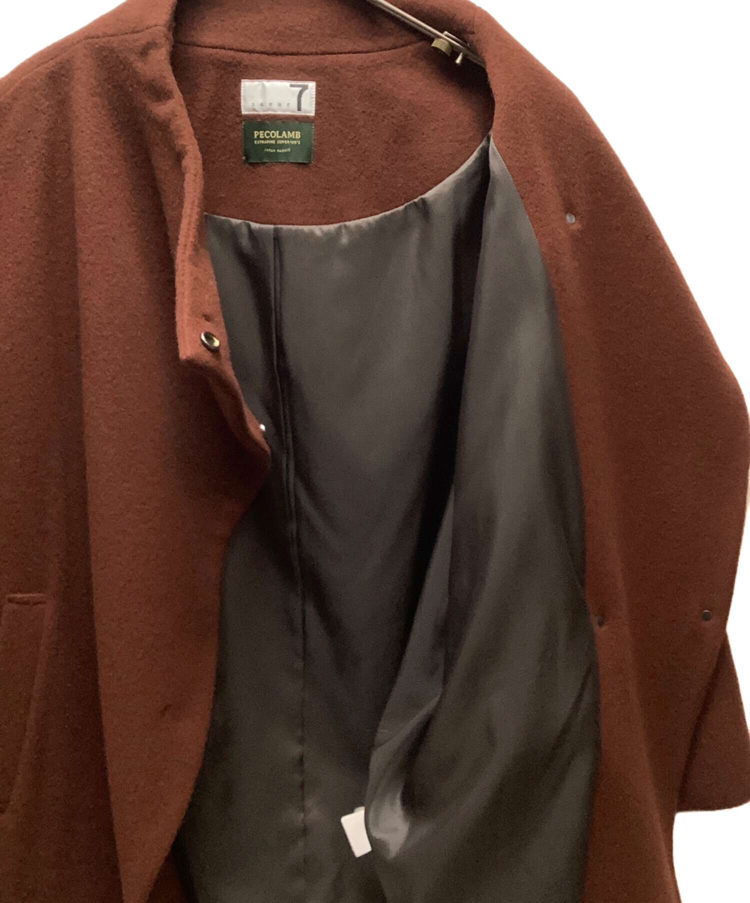 中古・古着通販】soeur7 (スール) ウールコート ブラウン サイズ:M 