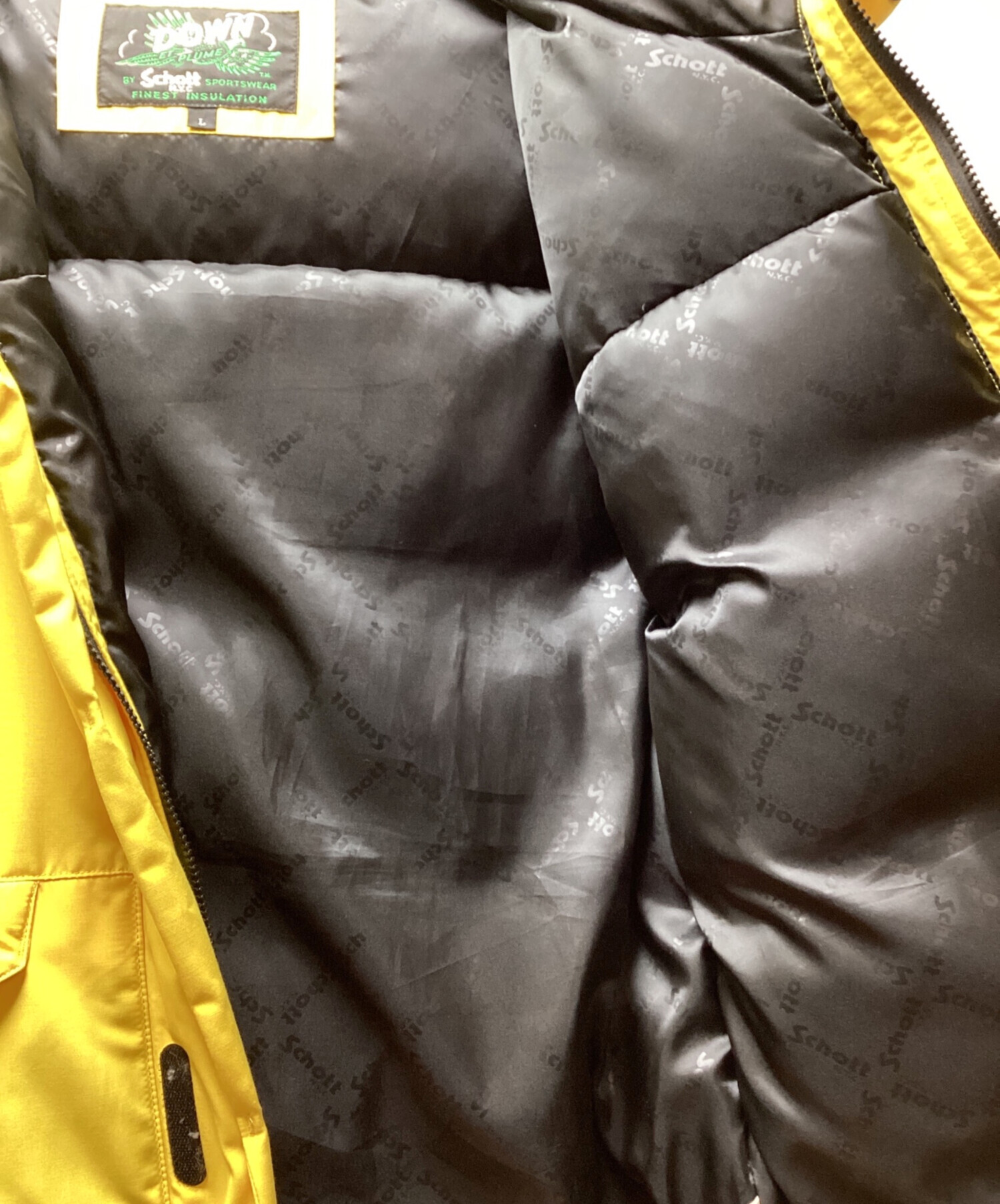 中古・古着通販】Schott (ショット) ダウンジャケット イエロー サイズ