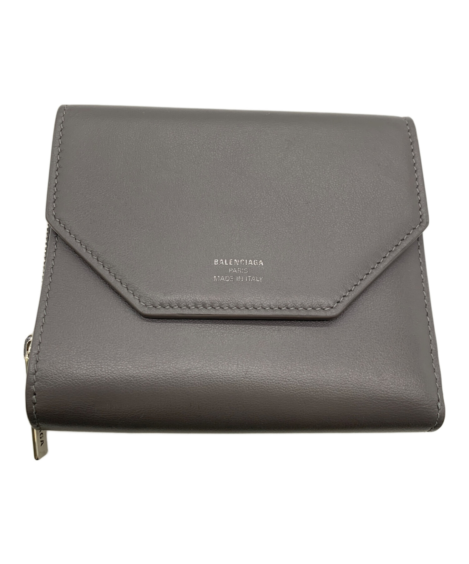中古・古着通販】BALENCIAGA (バレンシアガ) 3つ折り財布 グレー 中古・古着通販】BALENCIAGA (バレンシアガ) 3つ折り財布 グレー