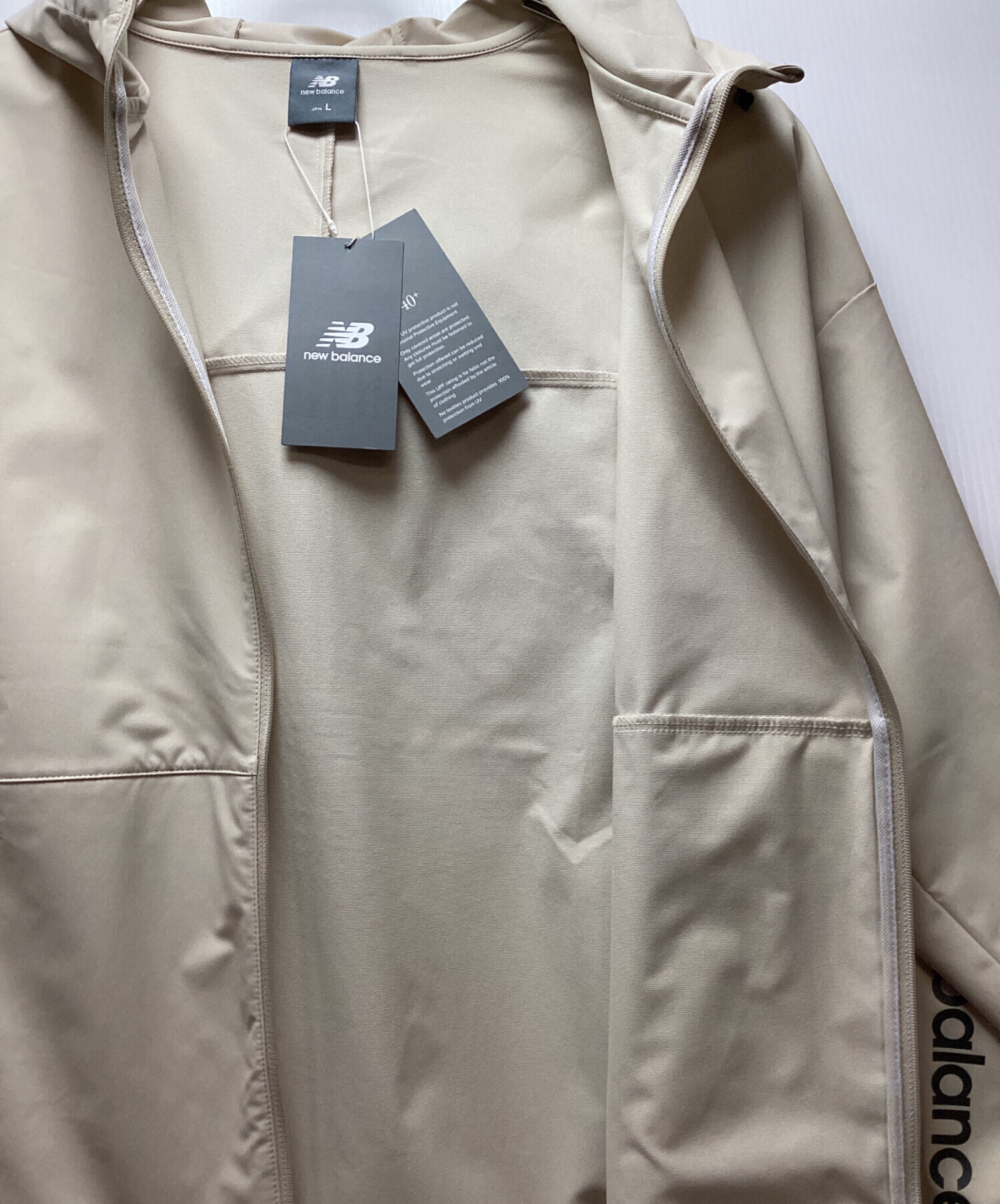 New Balance ニューバランス ブルゾン L ベージュ 【古着】【中古】【送料無料】 中古・古着通販】NEW BALANCE (ニューバランス) フーデッドウーブン