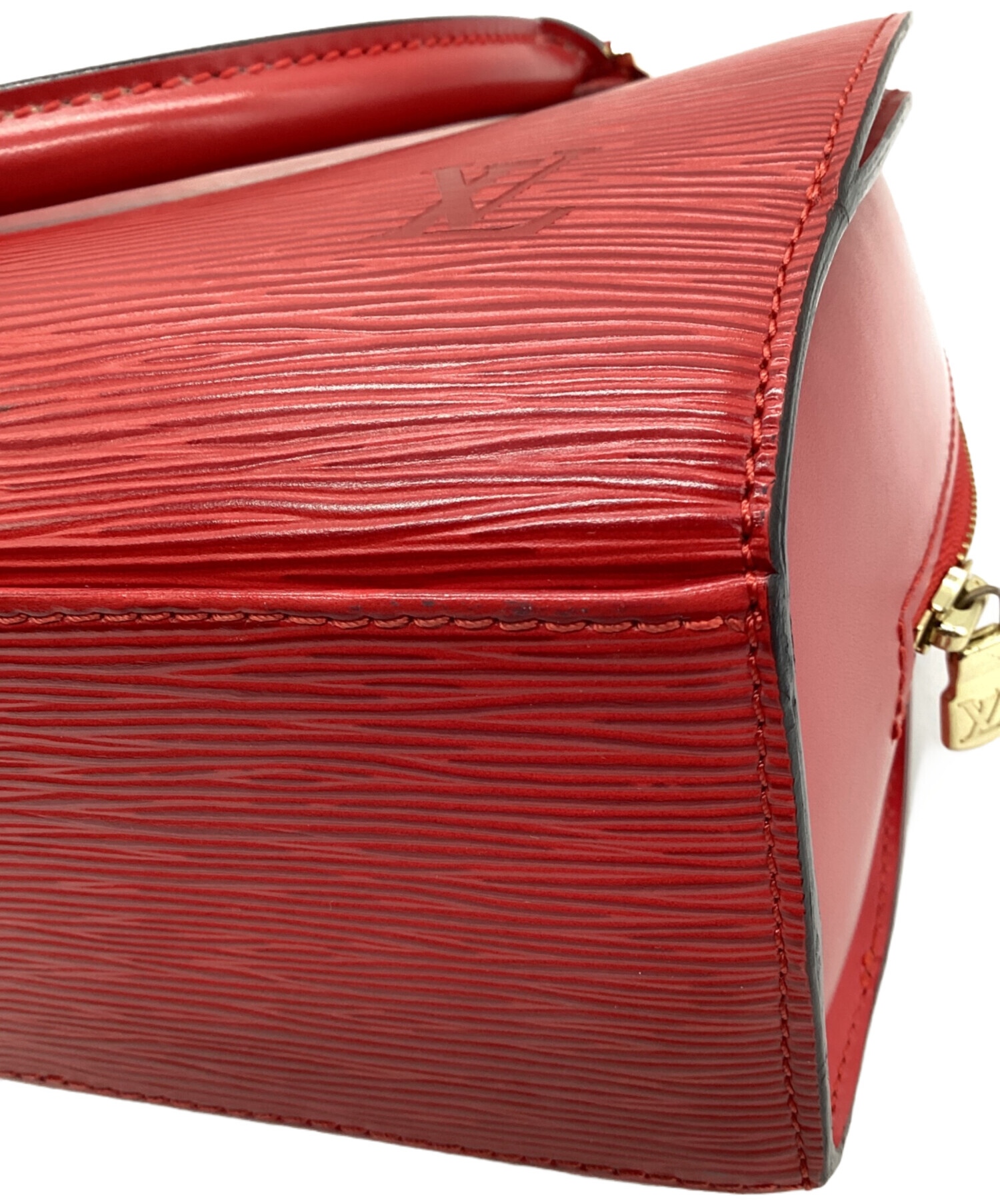 LOUIS VUITTON ハンドバッグ カスティリアンレッド 赤 ポーチ欠品 中古・古着通販】LOUIS VUITTON (ルイ ヴィトン) ハンドバッグ