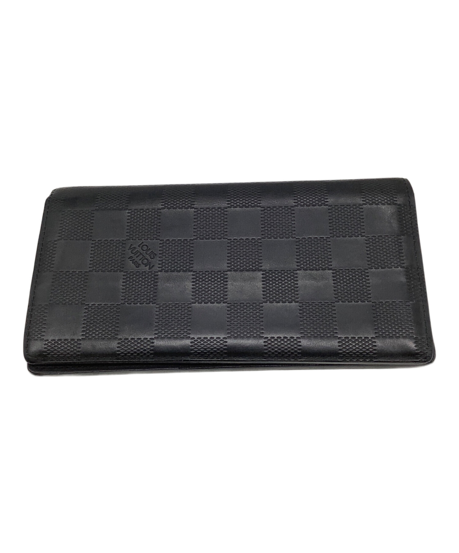 Louis Vuitton 並行品中古品レザー ブラック 長財布 中古・古着通販】LOUIS VUITTON (ルイ ヴィトン) 長財布 ブラック