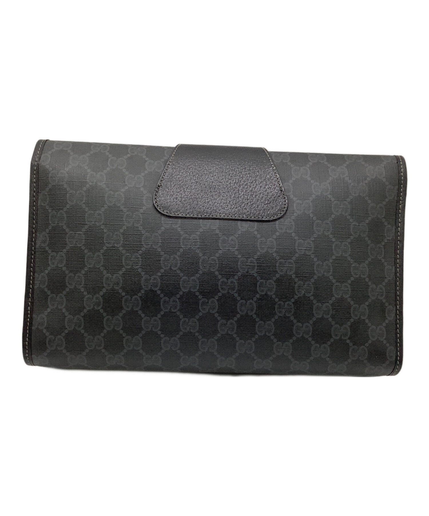 GUCCI ブラックレザー クラッチバッグ 中古・古着通販】GUCCI (グッチ) クラッチバッグ ブライトディアマンテ