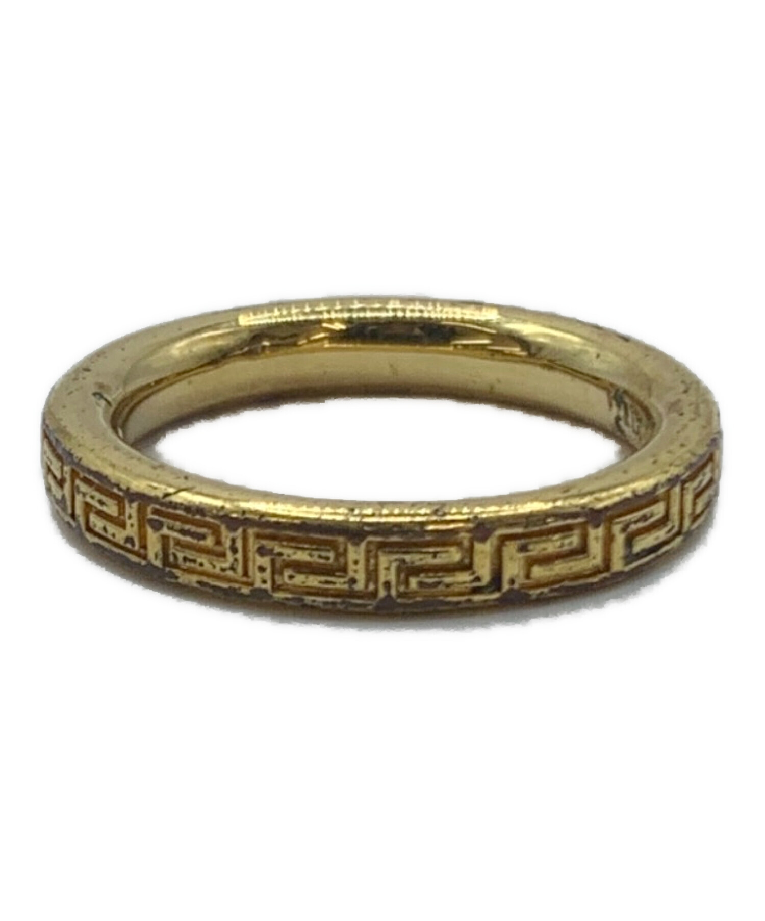 レア貴重‼︎ 価値ある ヴェルサーチ 超特大フリンジ付　 古代ローマ調 中古・古着通販】VERSACE (ヴェルサーチェ) リング ゴールド サイズ:15