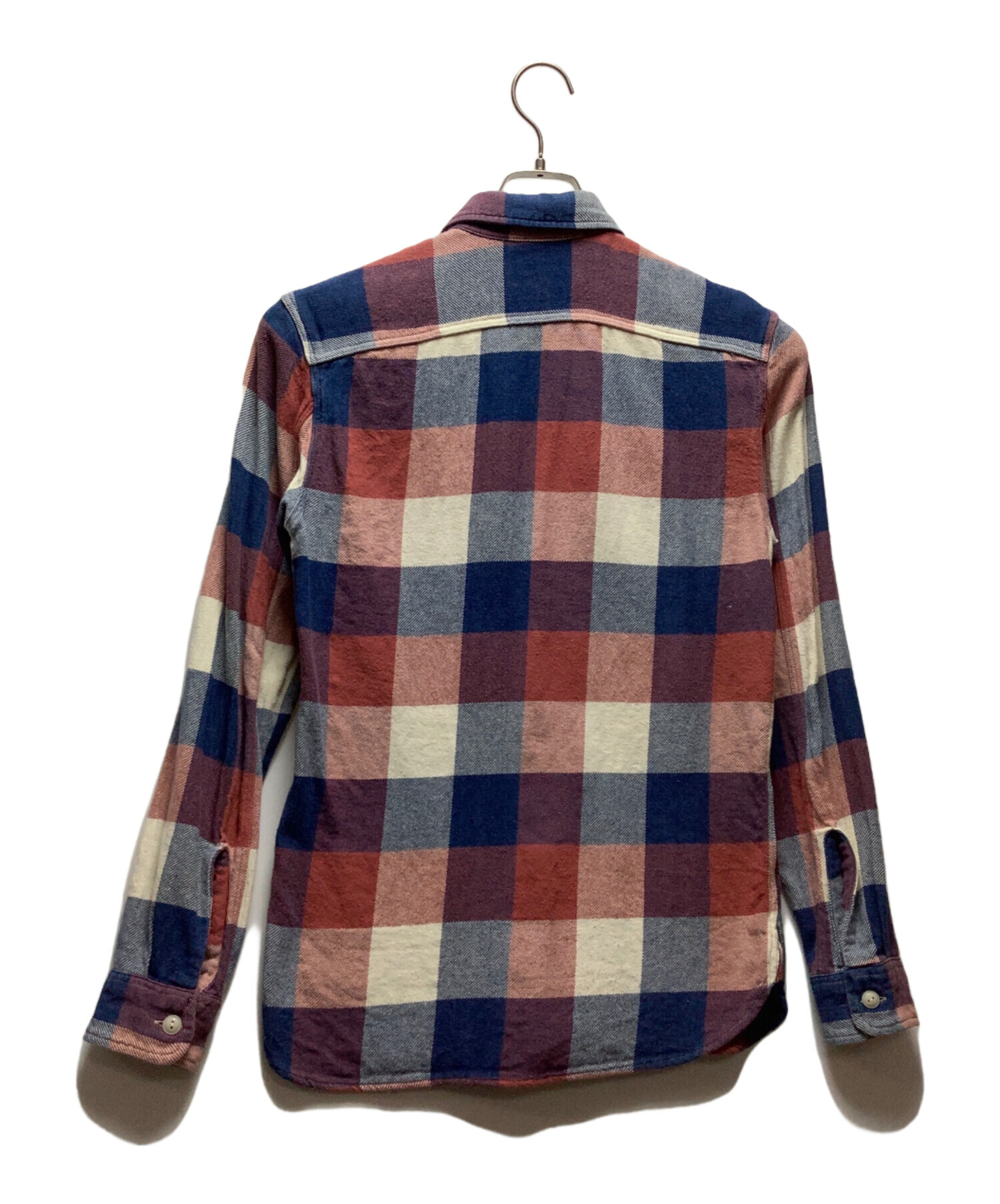 RRL ダブルアールエル プルオーバー ネルシャツ チェック ブルー S RRL ダブルアールエル プルオーバー ネルシャツ チェック ブルー S RRL