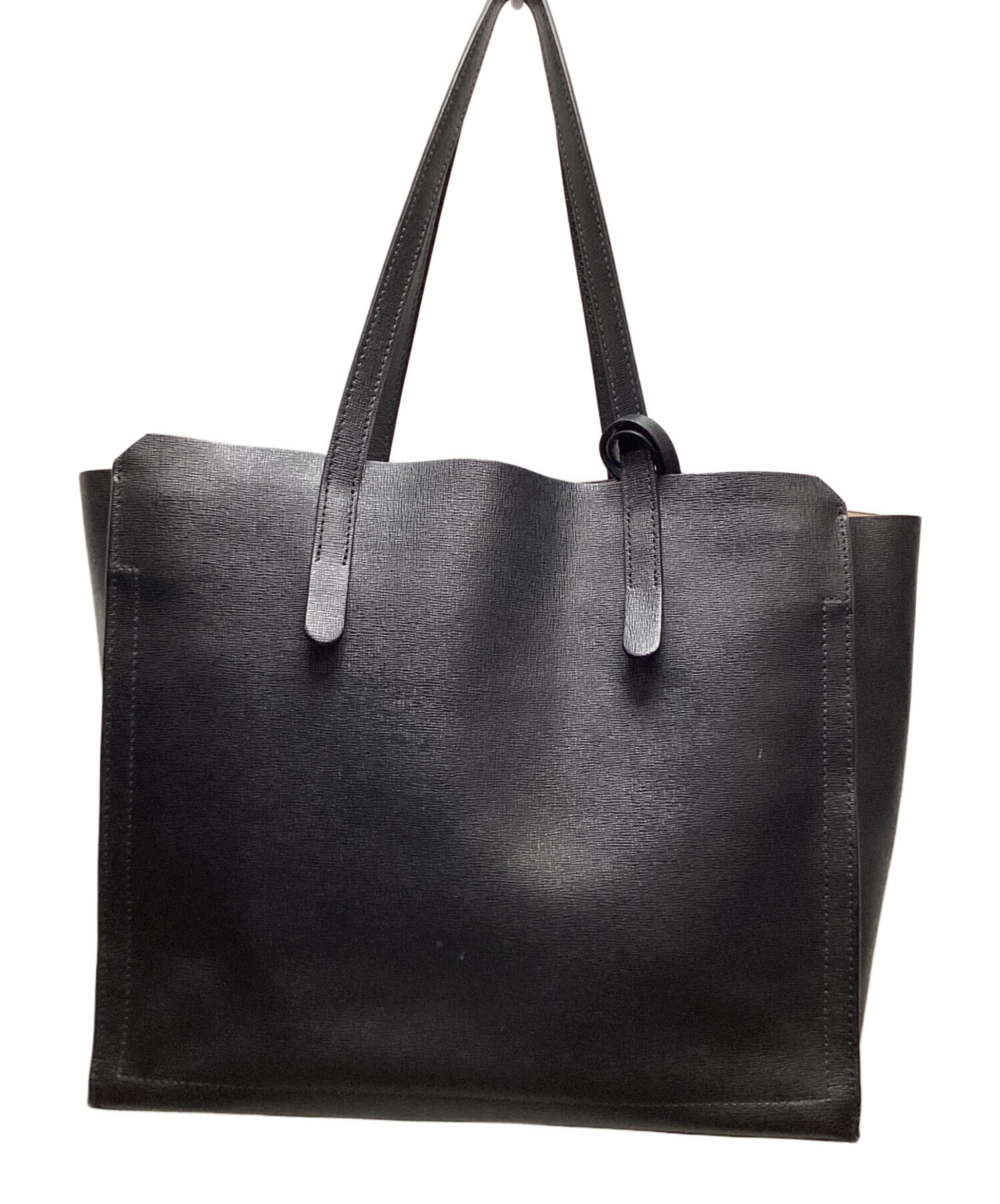 美品 FURLA 本革 ブラック トートバッグ 中古・古着通販】FURLA (フルラ) トートバッグ ブラック｜ブランド