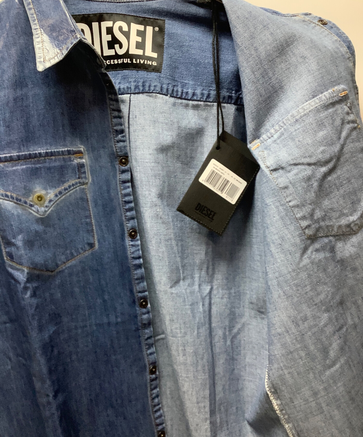 中古・古着通販】DIESEL (ディーゼル) 長袖シャツ スカイブルー サイズ