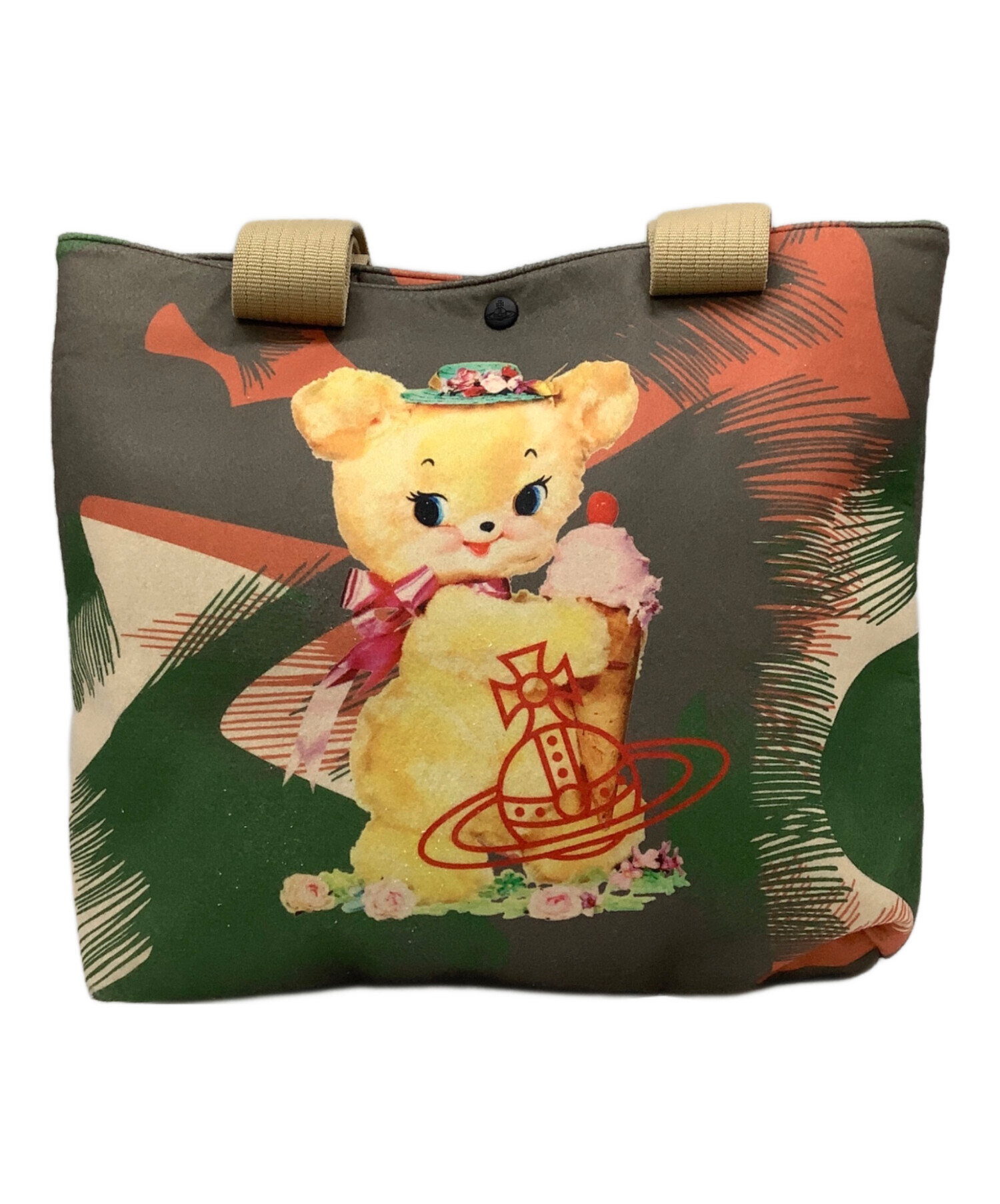 Vivienne Westwood カーキファートートバッグ Vivienne Westwood ファー トートバッグ カーキ Vivienne Westwood