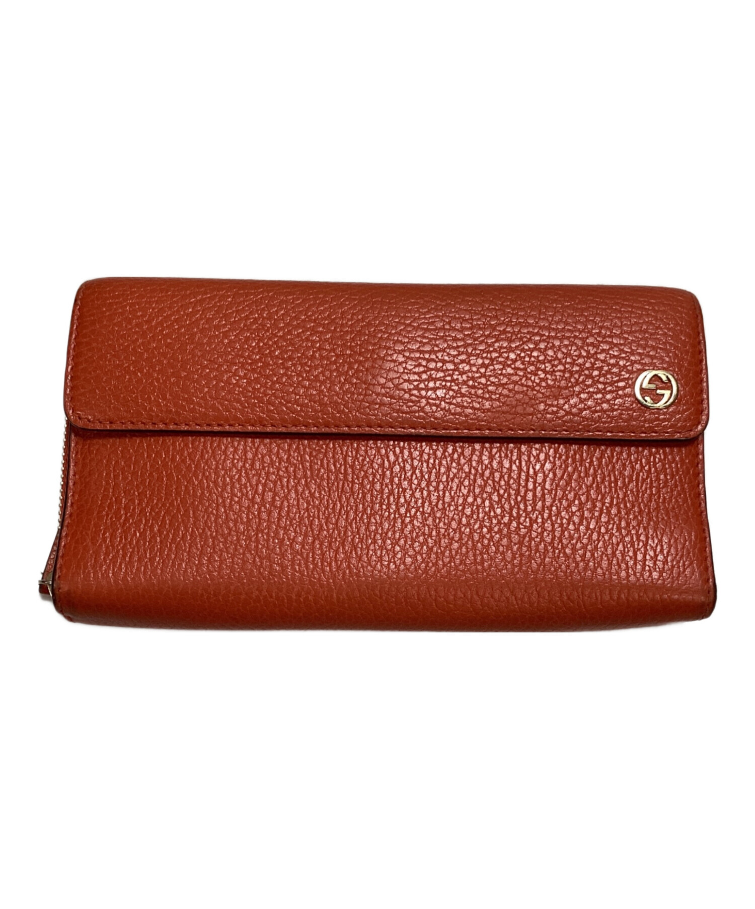 中古・古着通販】GUCCI (グッチ) ラウンドファスナー財布 オレンジ
