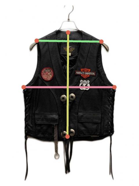 HARLEY-DAVIDSON レザーベスト L 中古・古着通販】HARLEY-DAVIDSON (ハーレーダビッドソン) レザー
