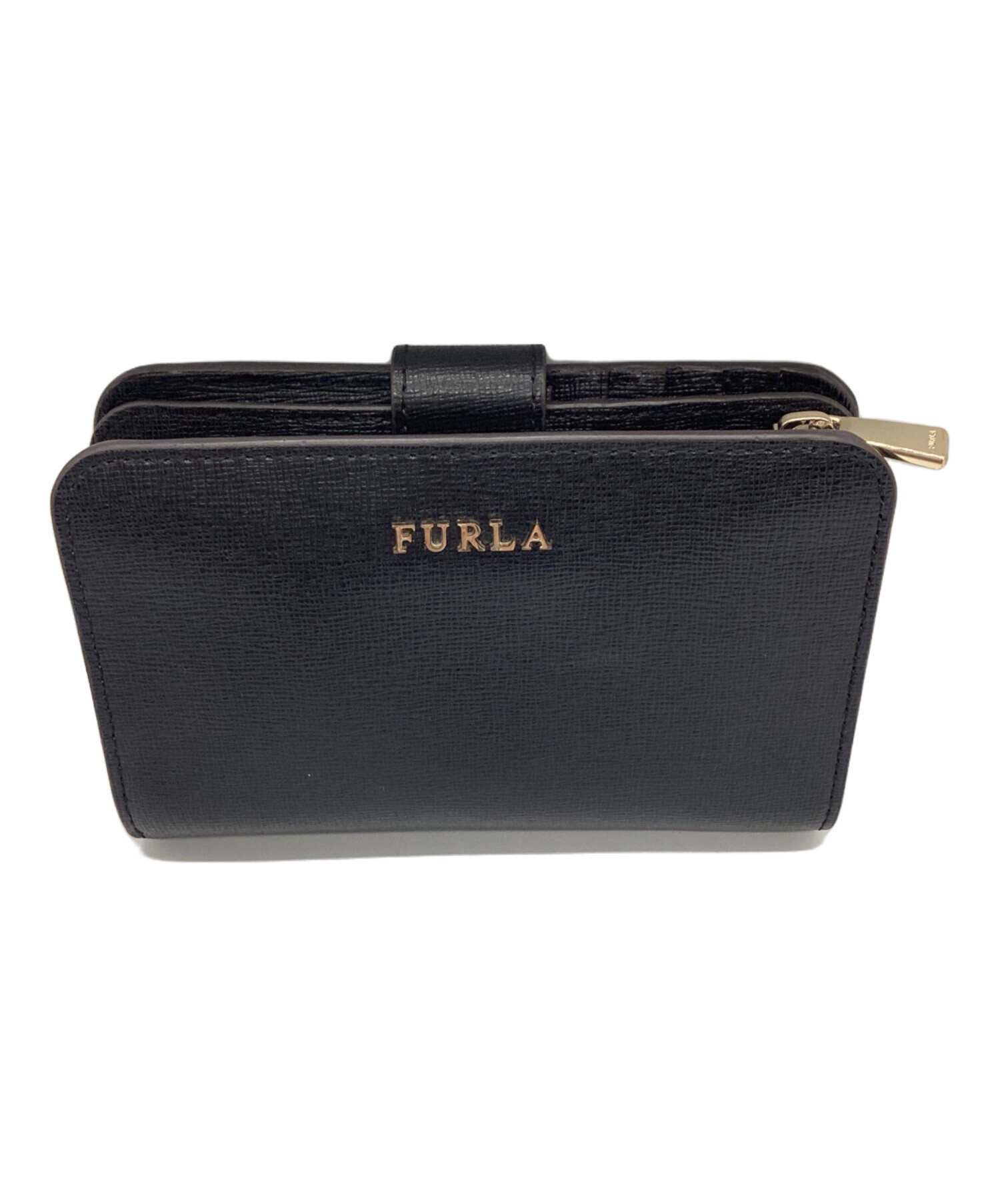 中古・古着通販】FURLA (フルラ) 2つ折り財布 ブラック｜ブランド