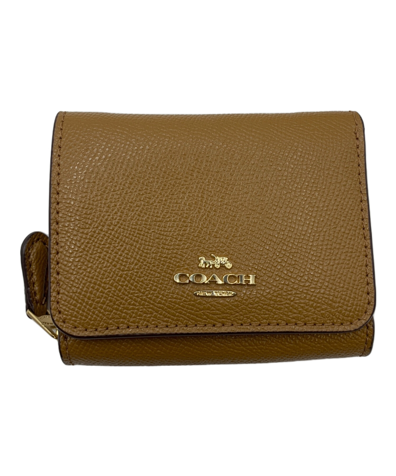 三つ折り財布 ブラウン/ブラック 中古・古着通販】COACH (コーチ) 3つ折り財布 ブラウン｜ブランド