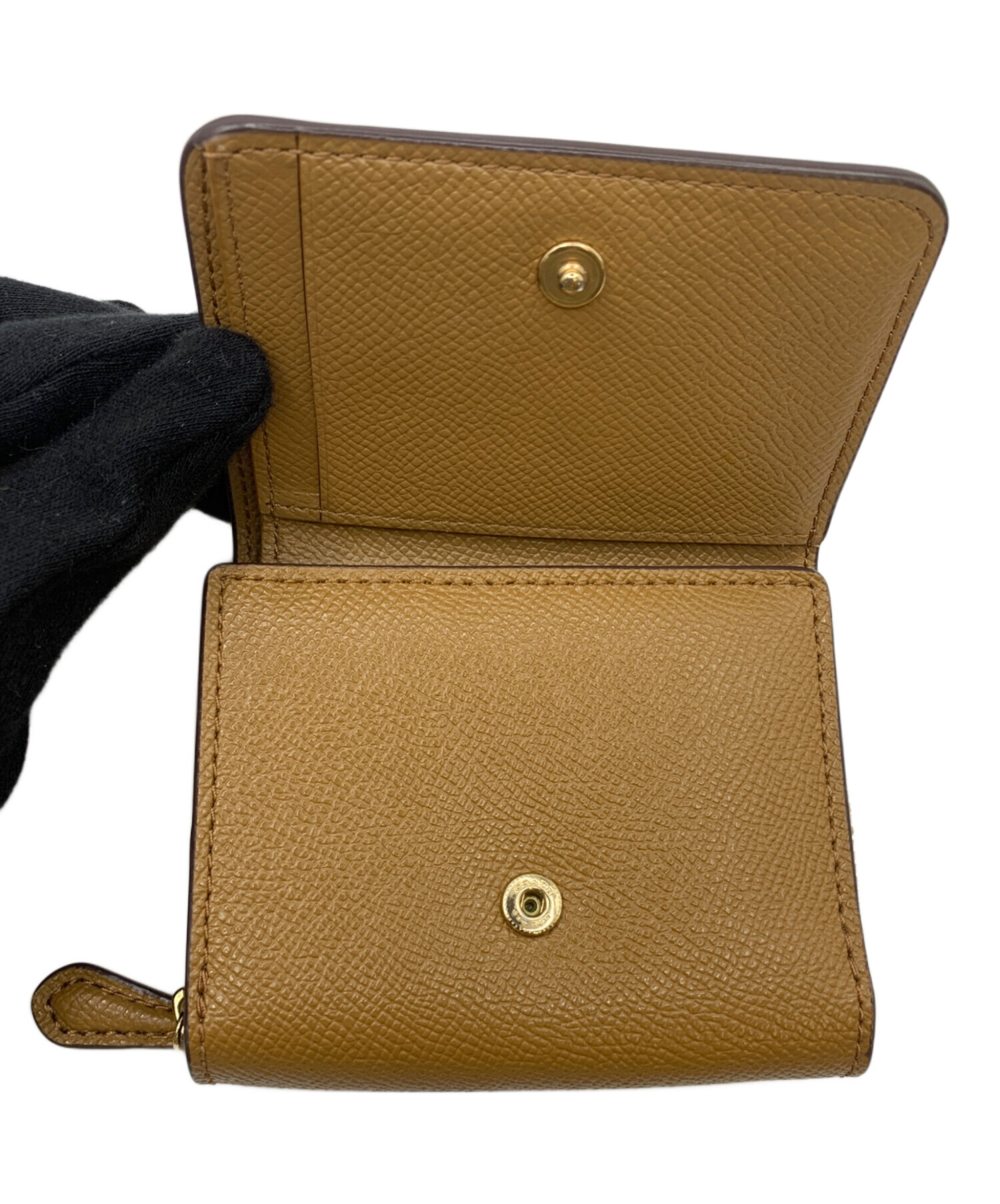 COACH 三つ折り財布 レザー ブラウン 中古・古着通販】COACH (コーチ) 3つ折り財布 ブラウン｜ブランド