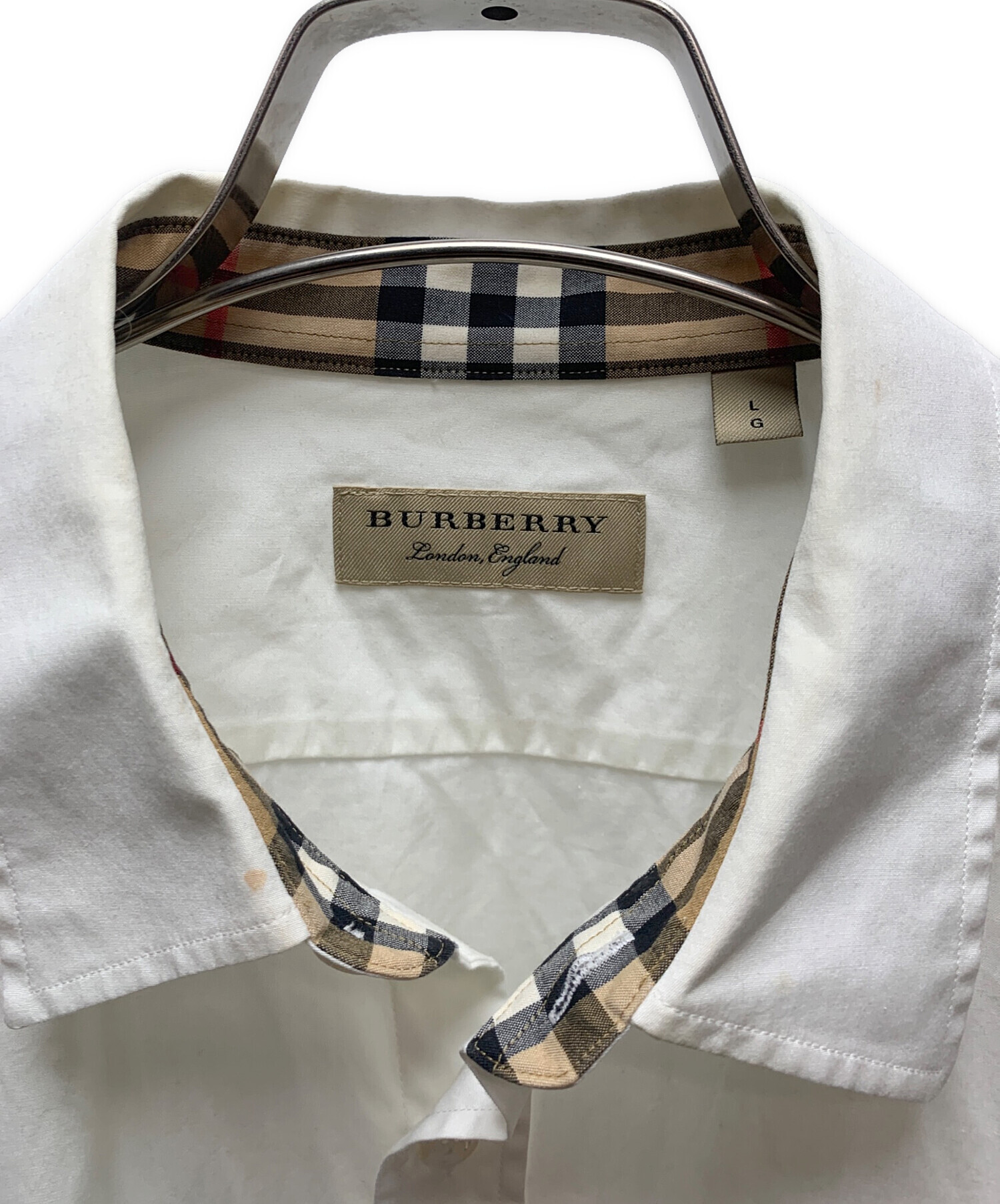 中古・古着通販】BURBERRY (バーバリー) 長袖シャツ ホワイト サイズ