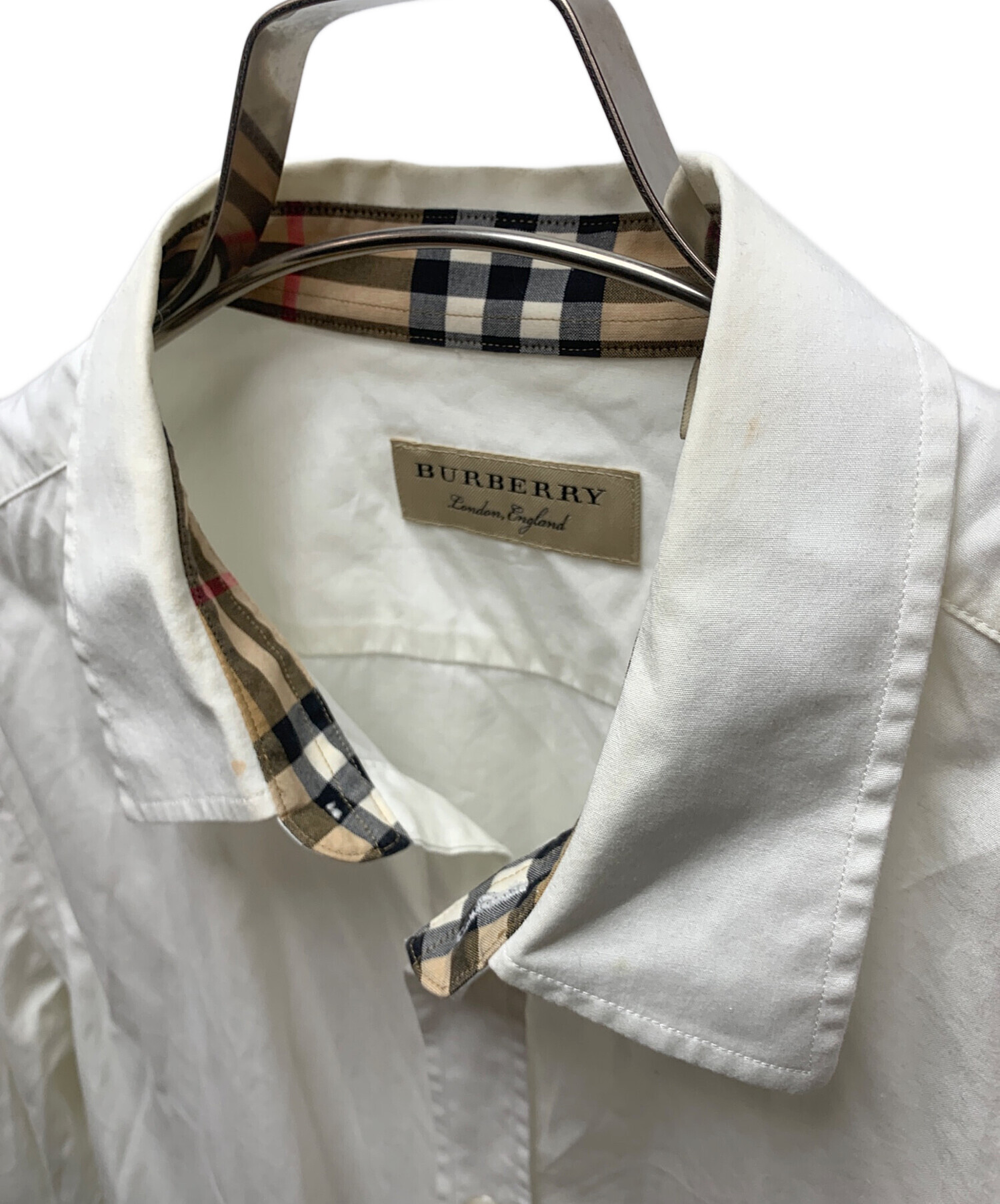 中古・古着通販】BURBERRY (バーバリー) 長袖シャツ ホワイト サイズ