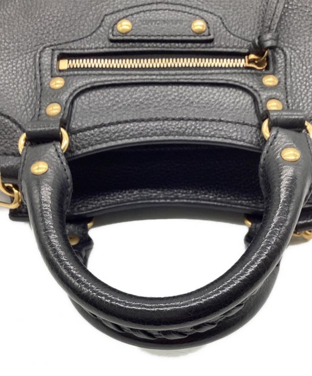 バレンシアガ ウェーブ バケツバッグ 2way 現行 60117 中古・古着通販】BALENCIAGA (バレンシアガ) 2WAYバッグ ブラック