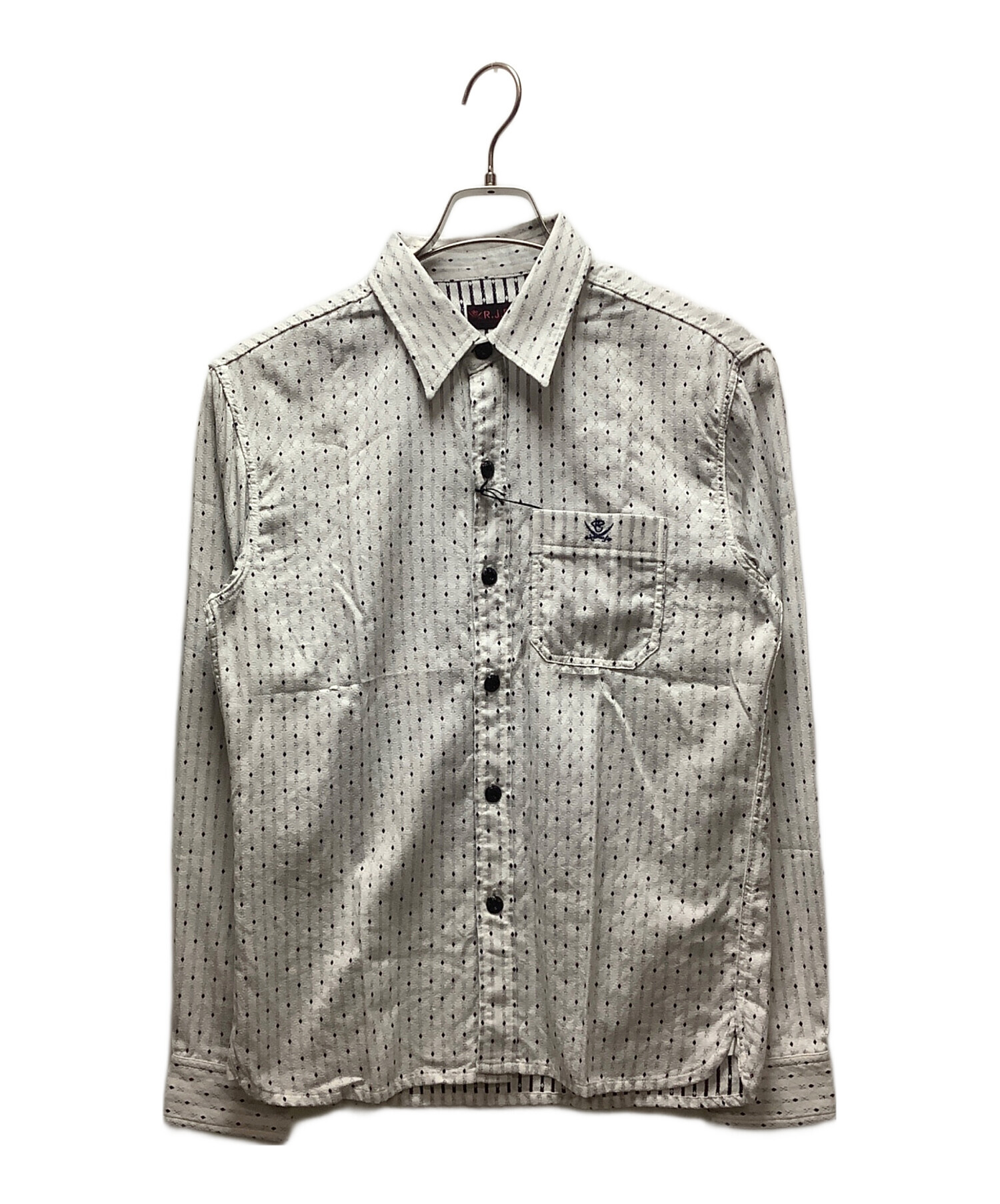 中古・古着通販】R.J.B (アールジェイビー) 総柄シャツ ホワイト